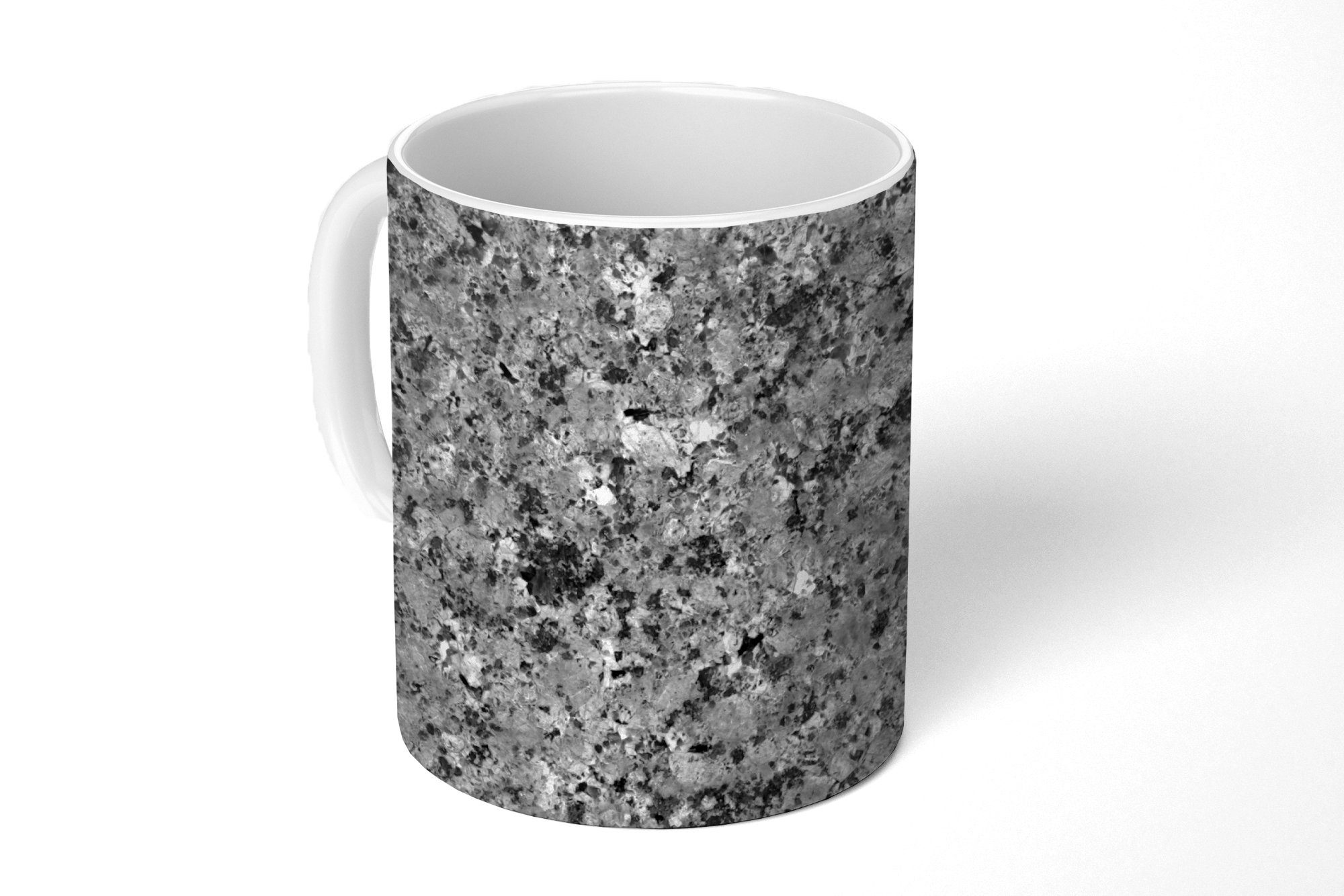 MuchoWow Tasse Grau - Schwarz - Granit - Stein, Keramik, Kaffeetassen, Teetasse, Becher, Teetasse, Geschenk