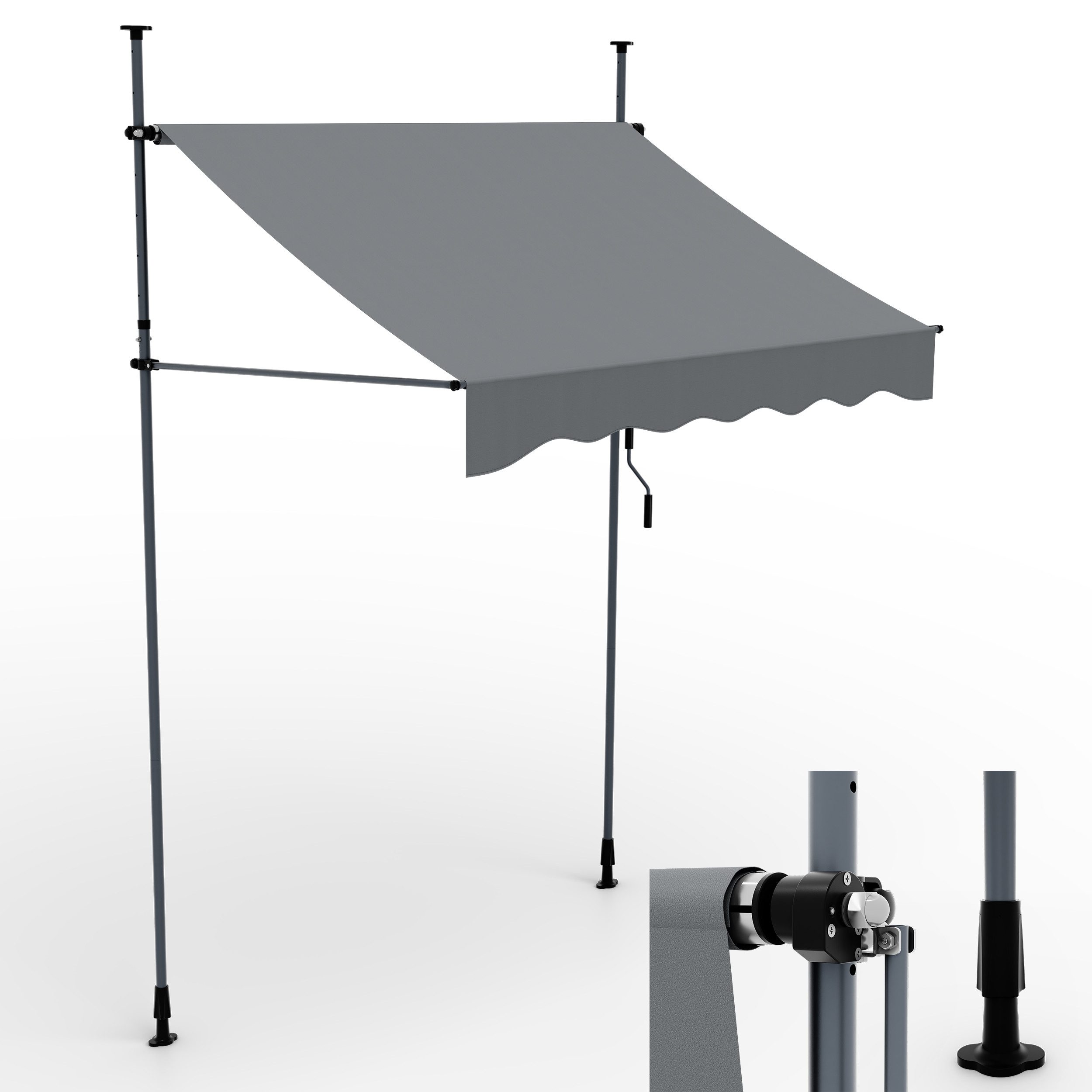 Onbest Klemmmarkise mit Handkurbel, 200x120 cm, günstig online kaufen