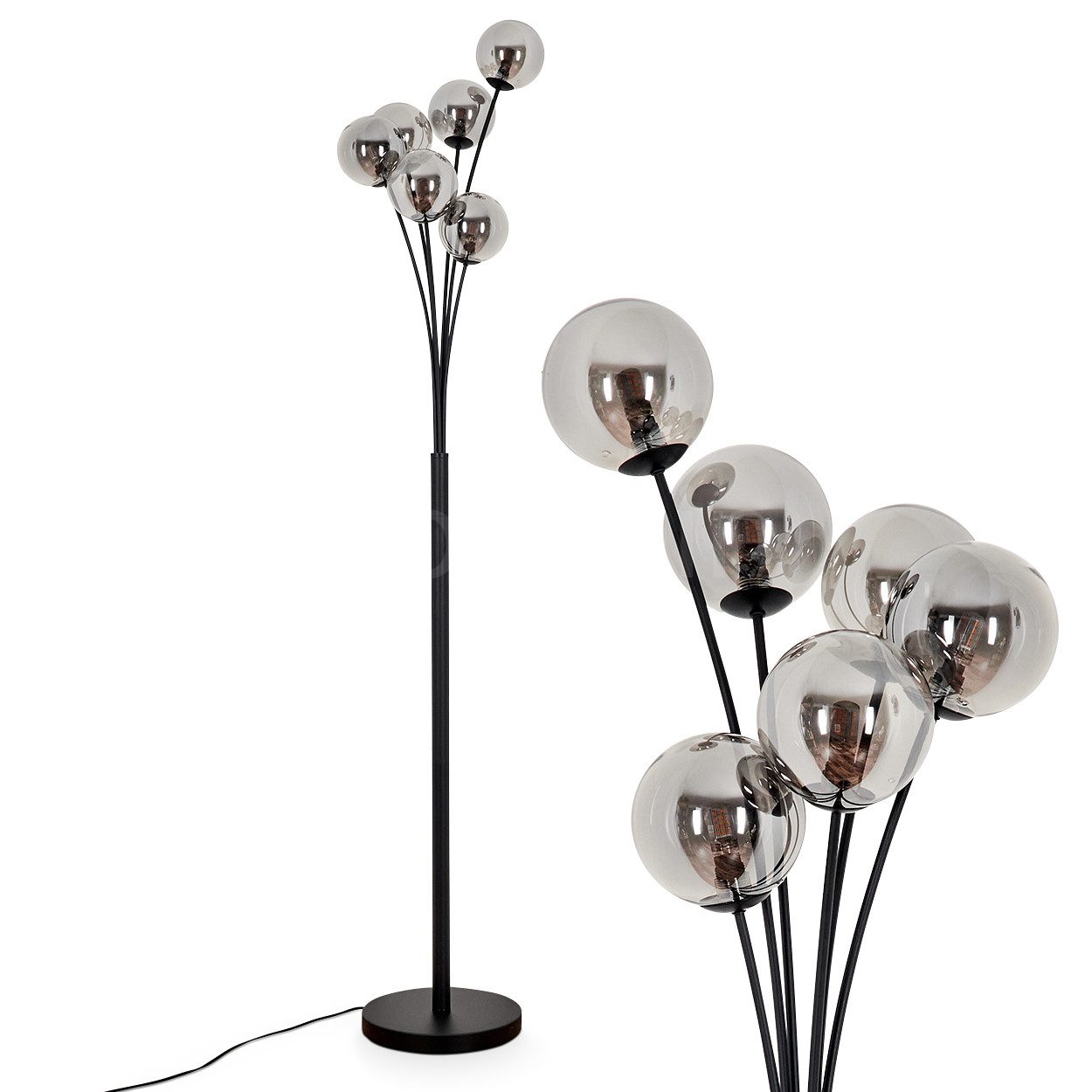 hofstein Stehlampe Stehlampe aus Metall/Glas in günstig online kaufen