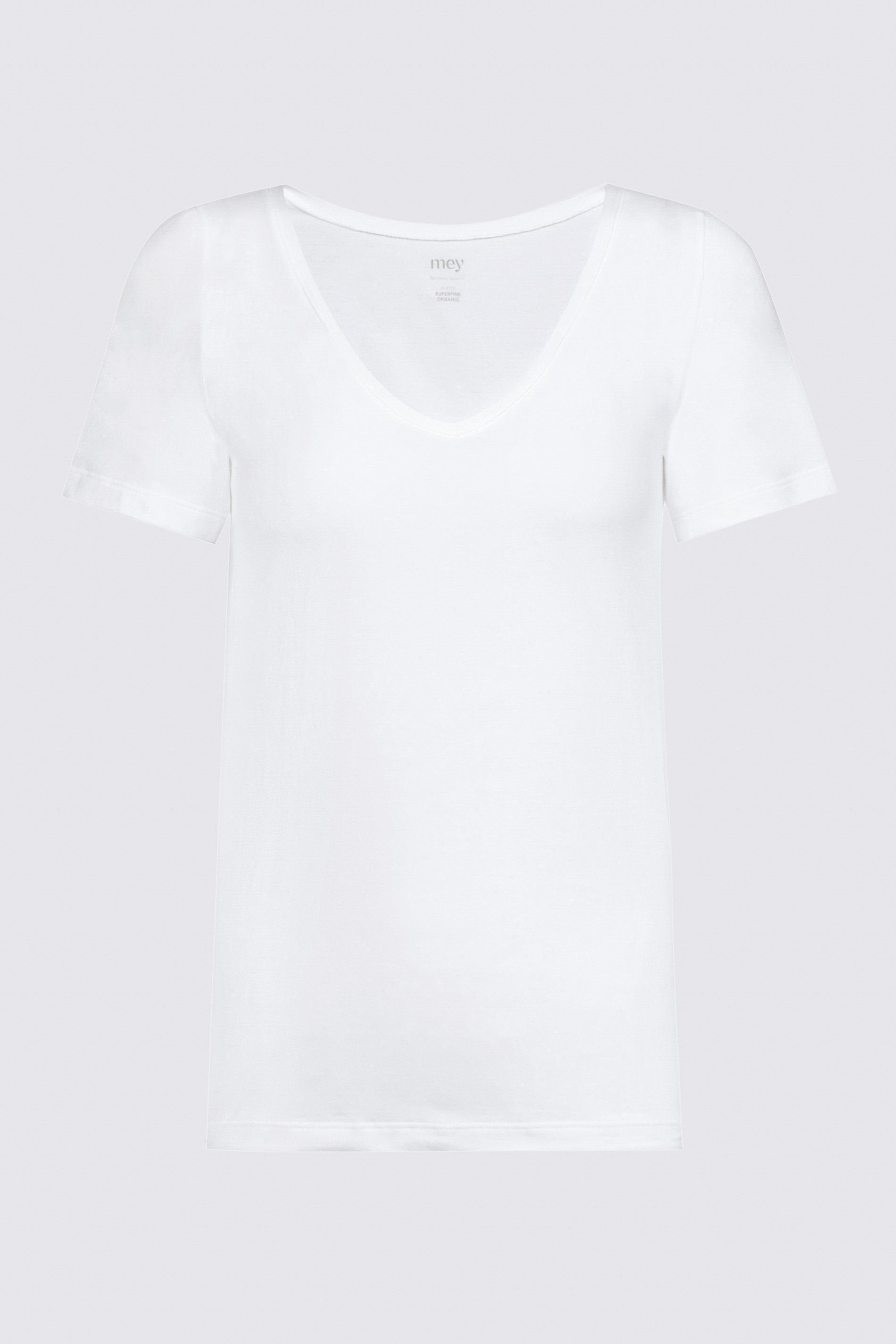 (1-tlg) Organic Mey Superfine Weiss Uni V-Shirt Serie