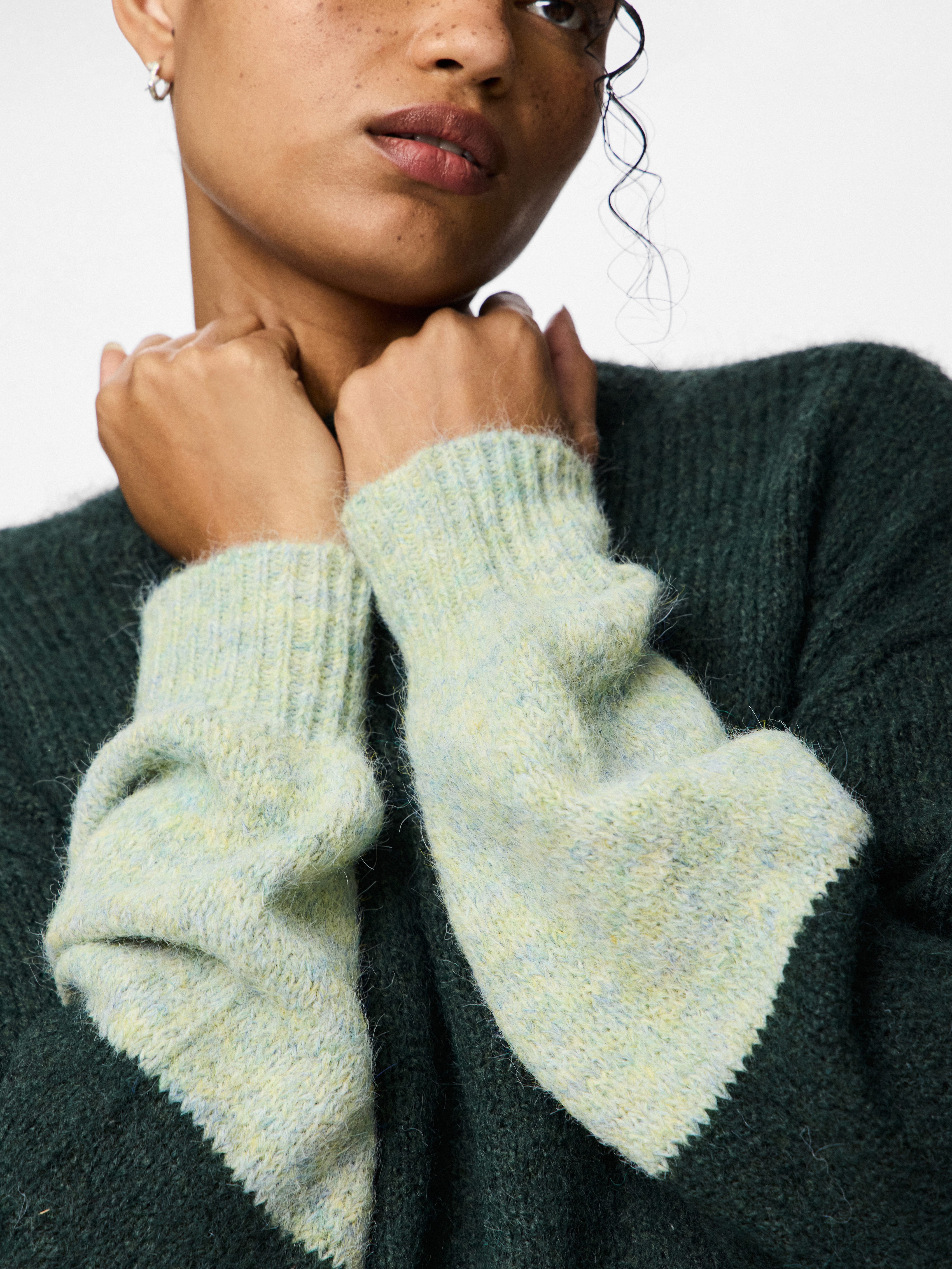 pieces Rundhalspullover PCIVY LS O-NECK COLOR BLOCK KNIT PWP BC Colorblock günstig online kaufen