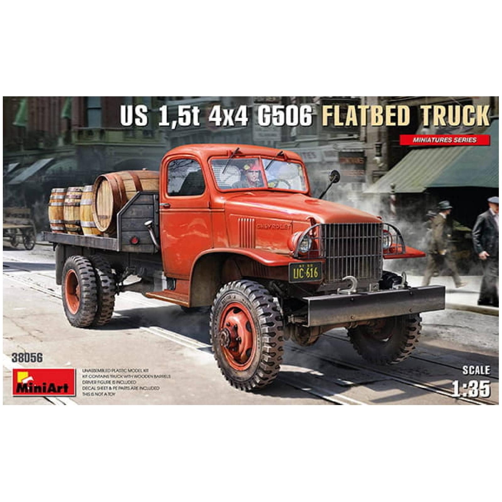 MiniArt Modellbausatz US 1,5t 4x4 G506 FLATBED TRUCK, Maßstab 1:35