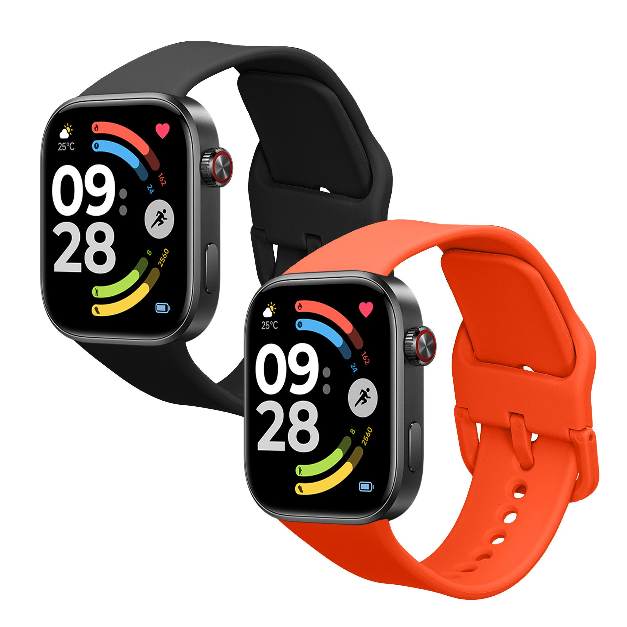 kwmobile Smartwatch-Armband 2x Uhrenarmband für Xiaomi Redmi Watch 6 / Redmi Watch 5 Armband, Fitnesstracker Band Set aus TPU Silikon - Ersatzarmband Smartwatch