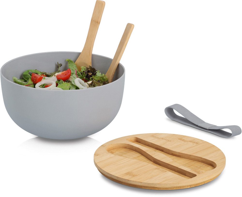 Zeller Present Salatschüssel XARTA, Set 4-teilig, Kunststoff, (Set, 4-tlg), hochwertiges natürliches Material