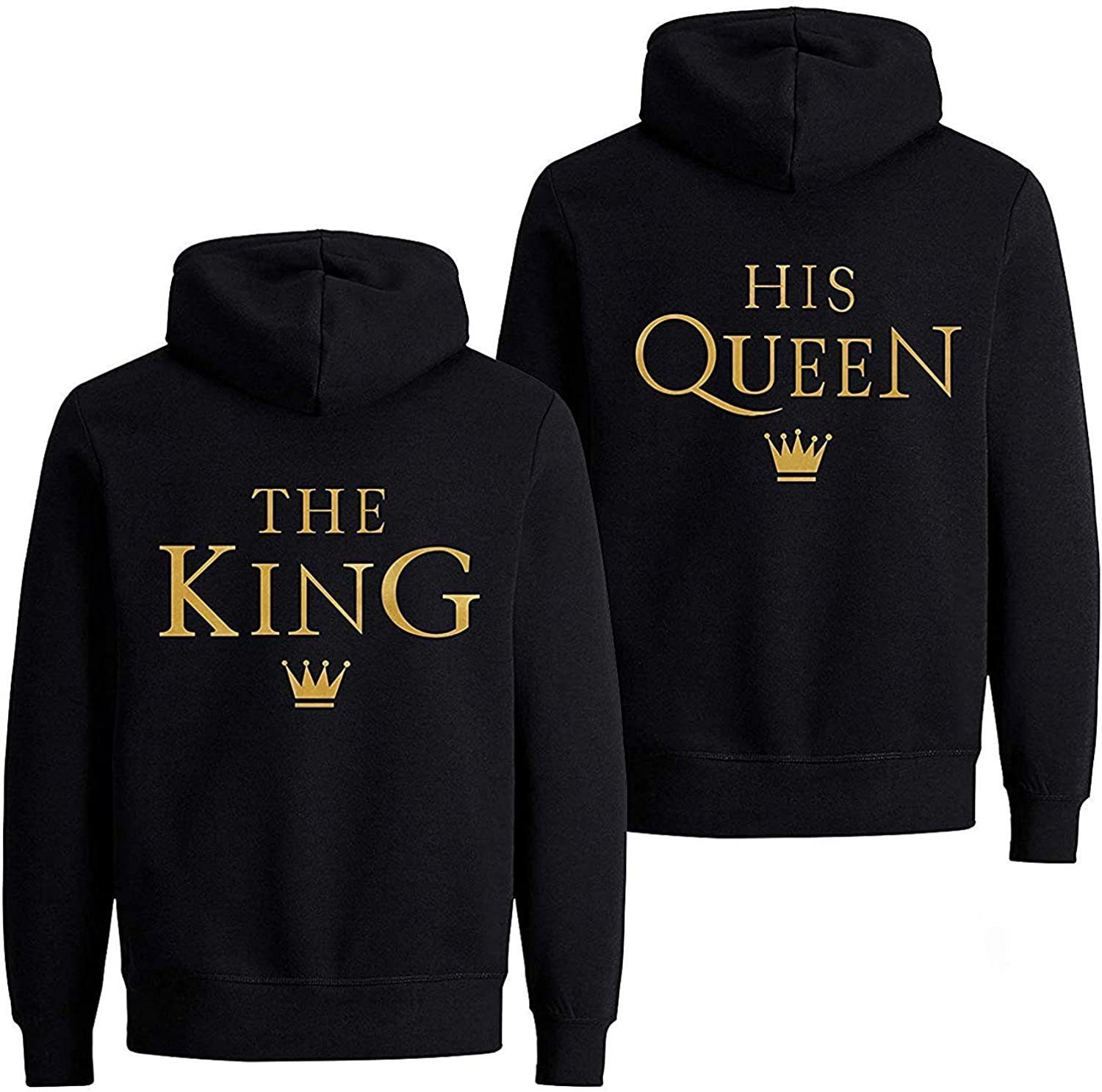 Couples Shop Kapuzenpullover The King & His Queen Hoodie für Paare mit modischem Print