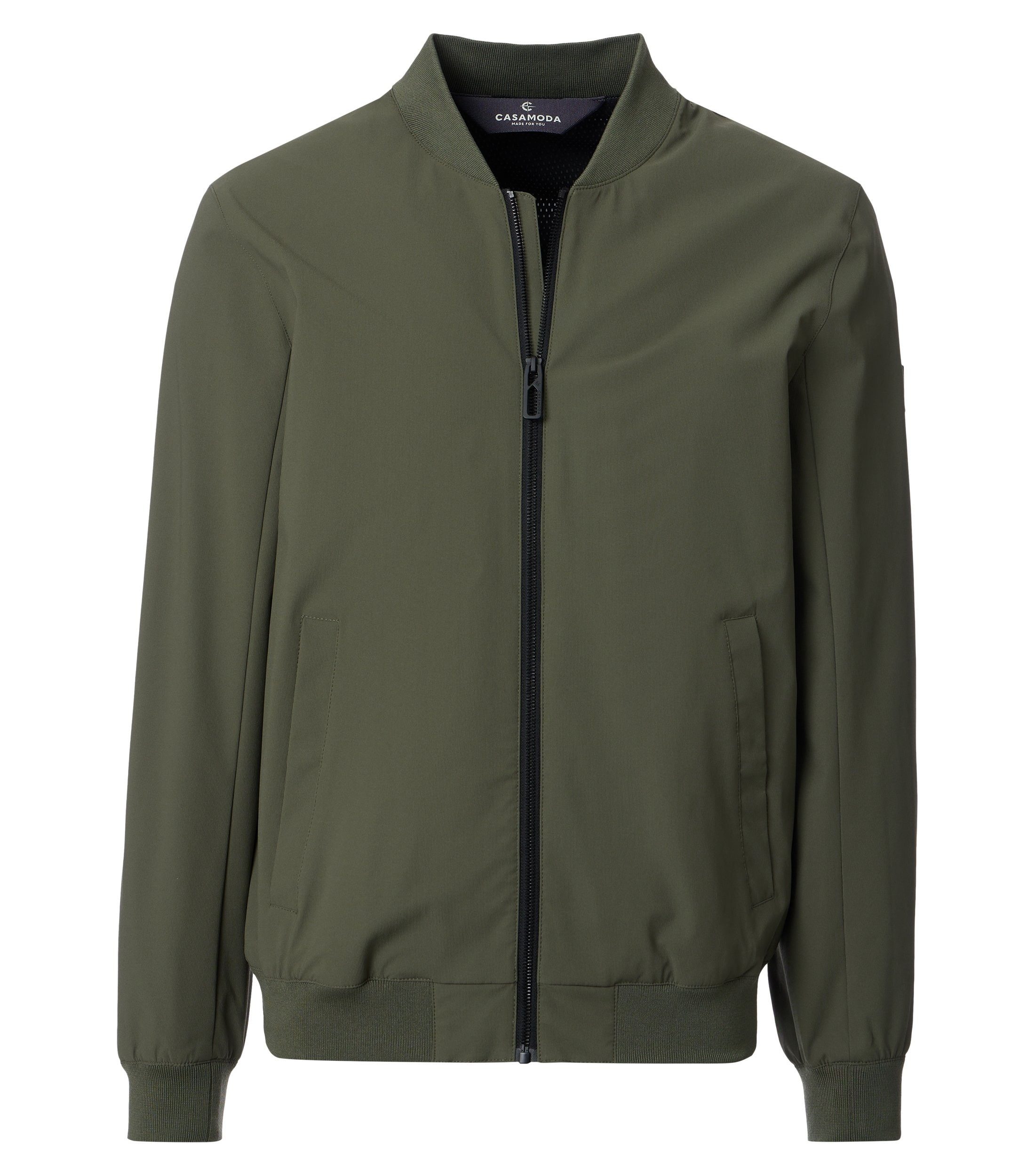 CASAMODA Blouson CASAMODA Outdoor-Blouson Collegekragen Zipper Regular Olivgrün