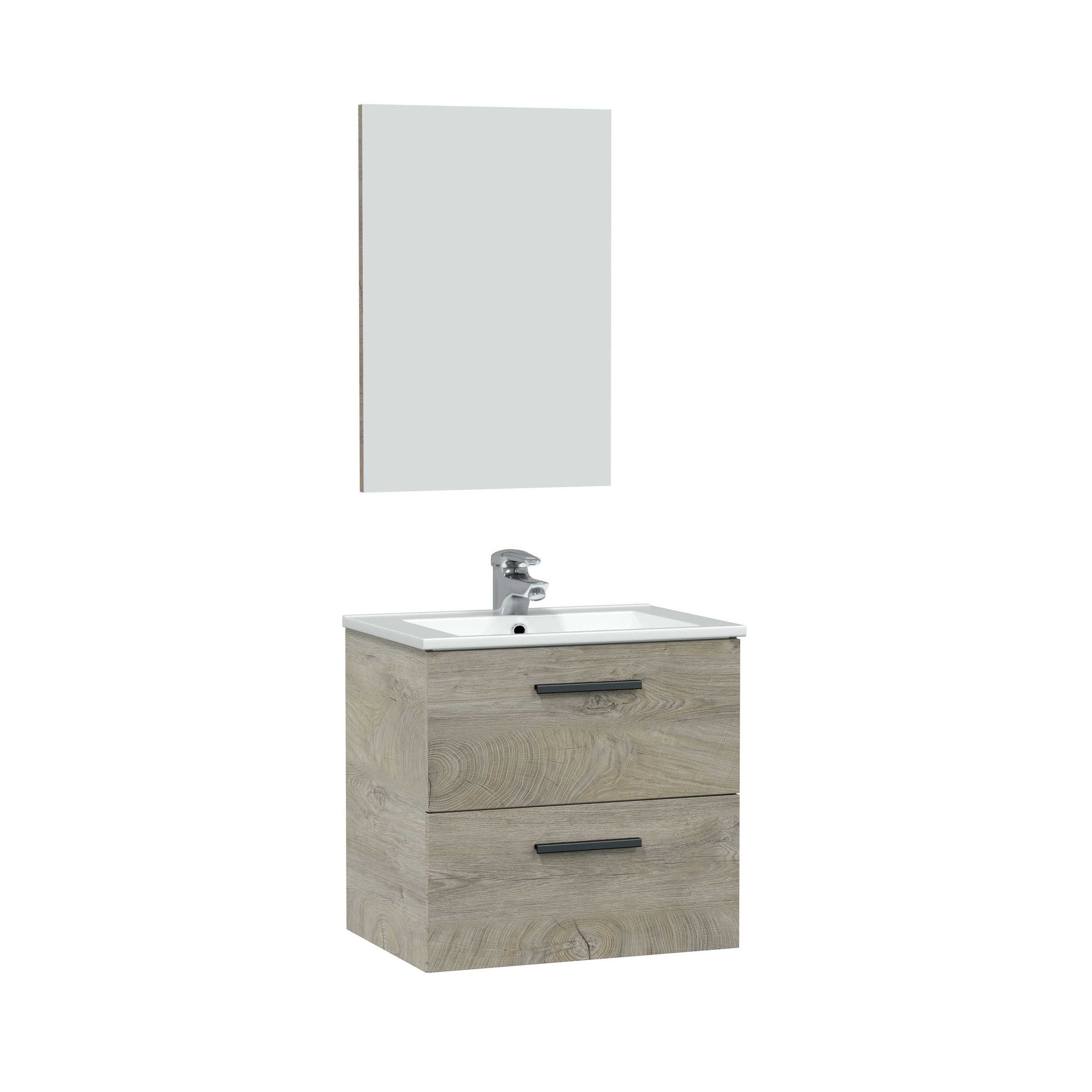 freiraum Waschbeckenunterschrank ARUBA 60 in Alaska-Eiche - 60x57x45 (BxHxT)