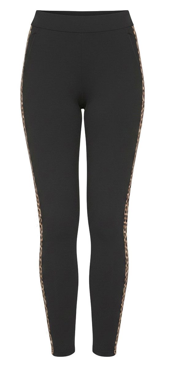 Bas Bleu Treggings mit seitlichem Zierstreifen im Leopardenmuster
