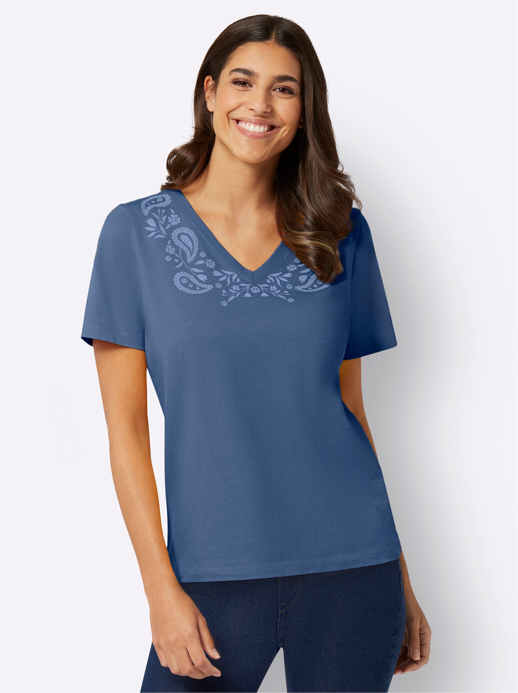 Sieh an! T-Shirt V-Shirt Kurzarm