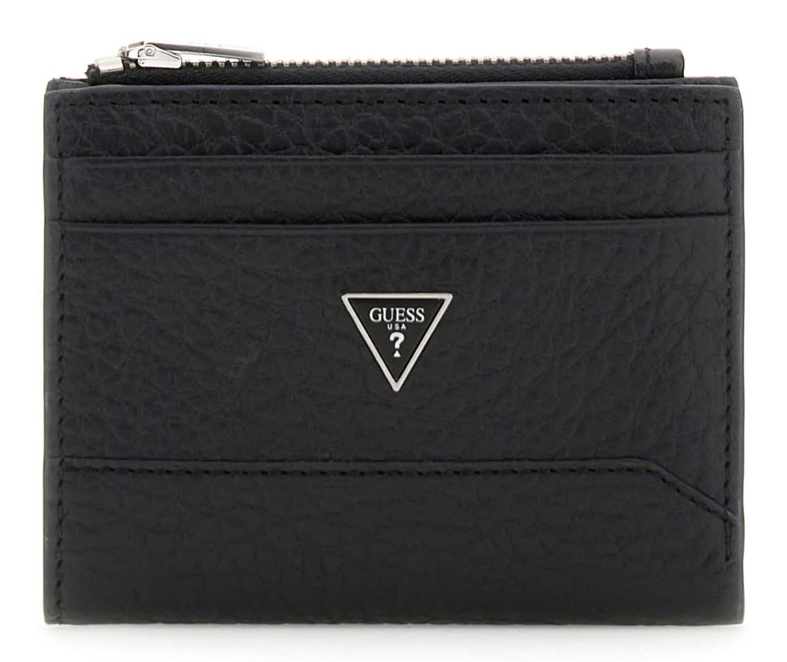 Guess Geldbörse Bifold Top Zip Wallet, aus echtem Leder mit RFID-Blocker Schutz