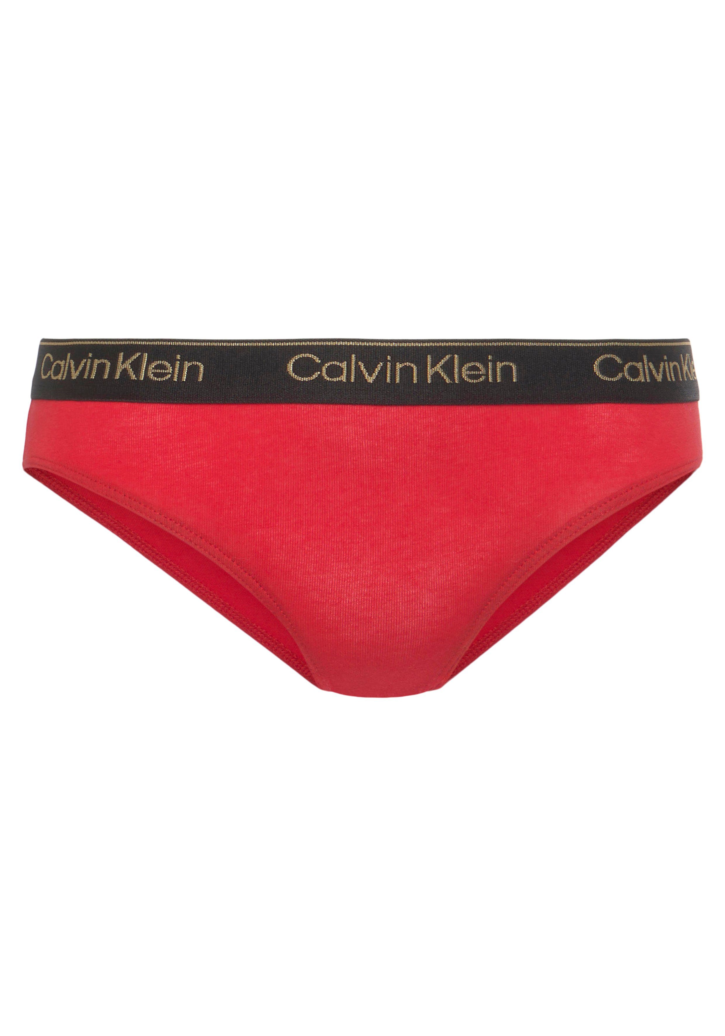 Calvin Klein 5er-Pack) mit 5-St., (Packung, 5PK BIKINI sportlichem Aop/Rglare/Spink/Pwhite/Pblack Underwear Bikinislip Elastikbund