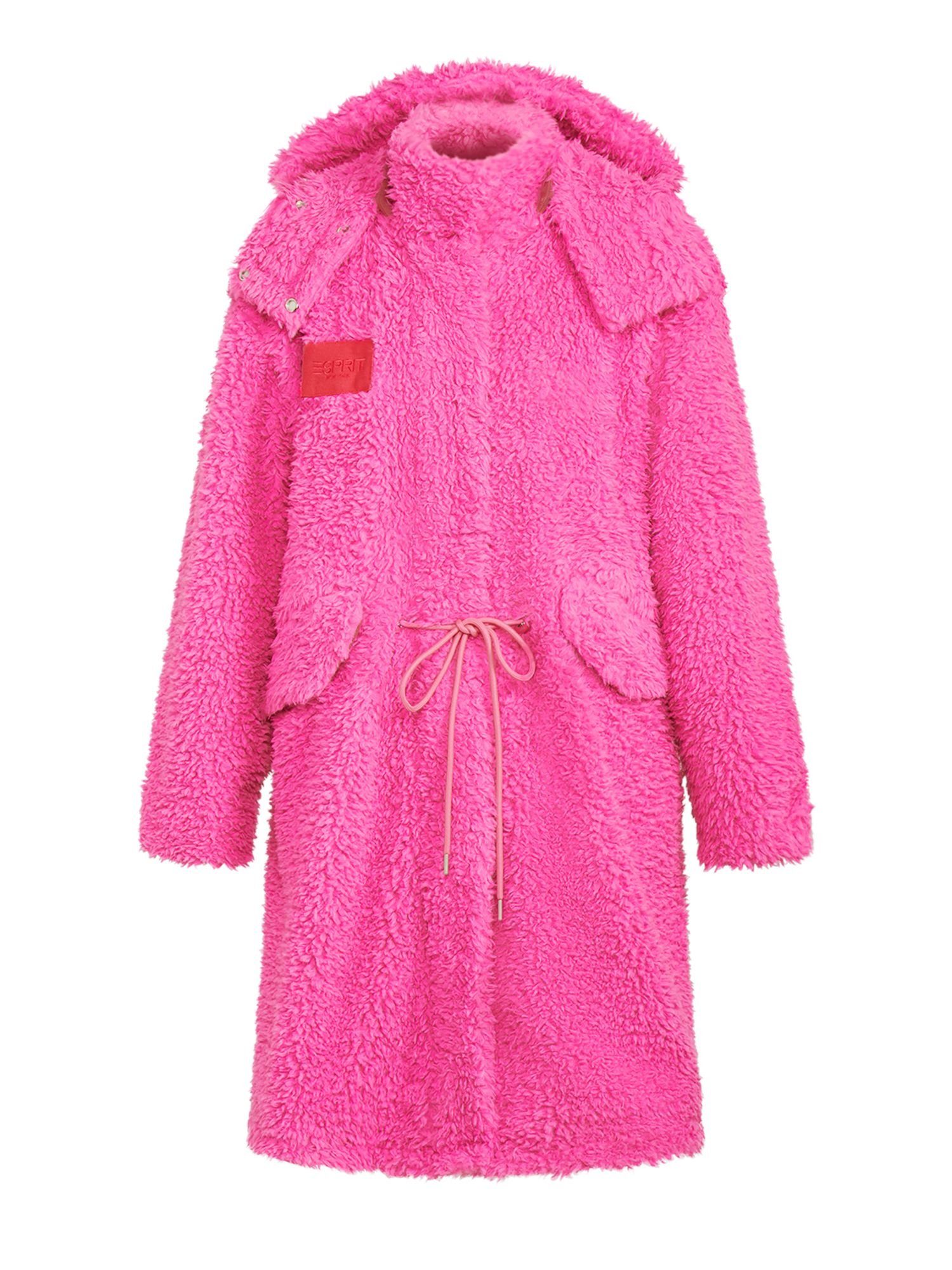 Esprit Parka Webfell-Parka mit Kapuze PINK FUCHSIA