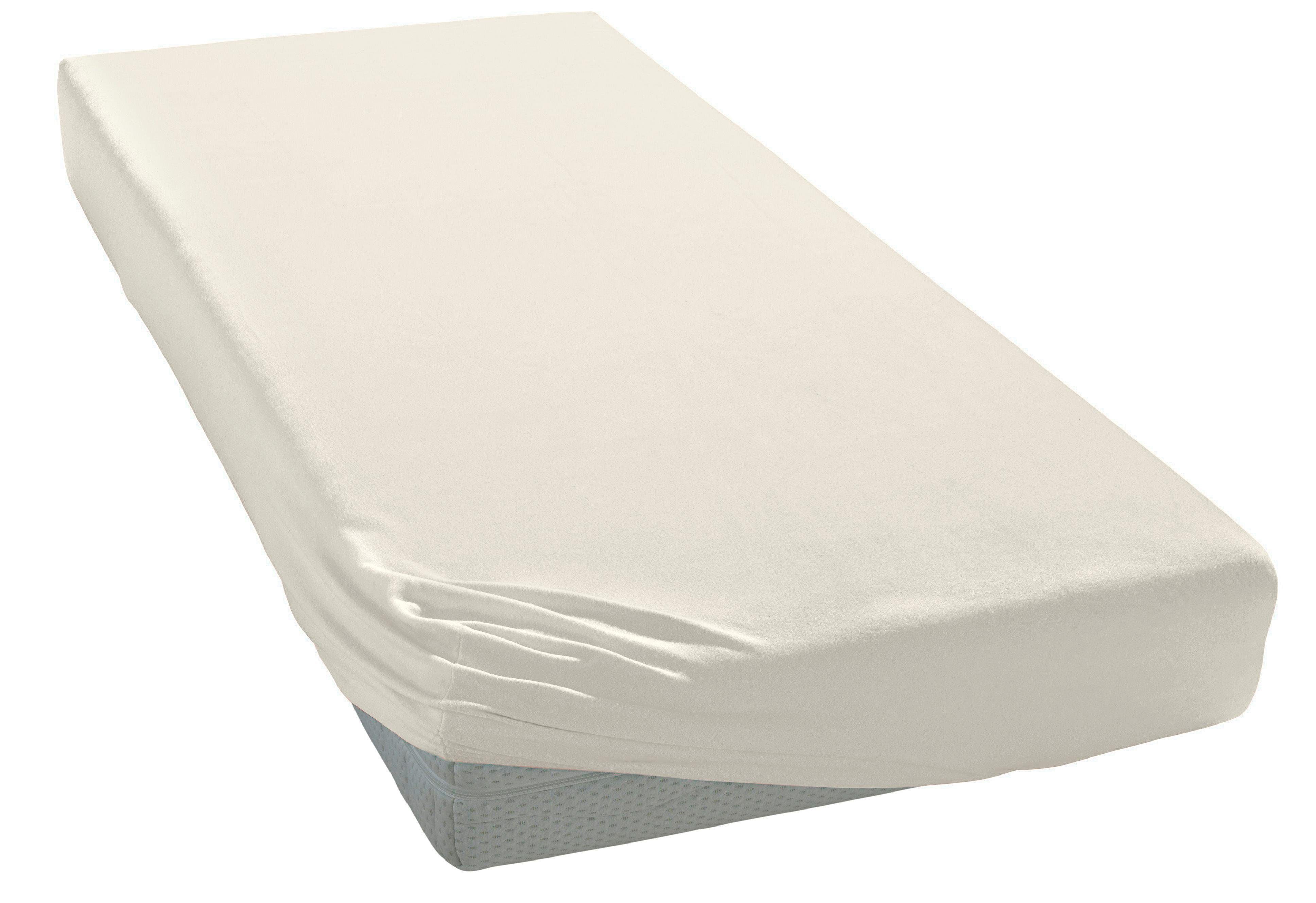 Elegante Spannbettlaken Uni Zwirn-Jersey, Mako-Jersey, Gummizug: rundum, (1 Stück), aus hochwertigem Garn