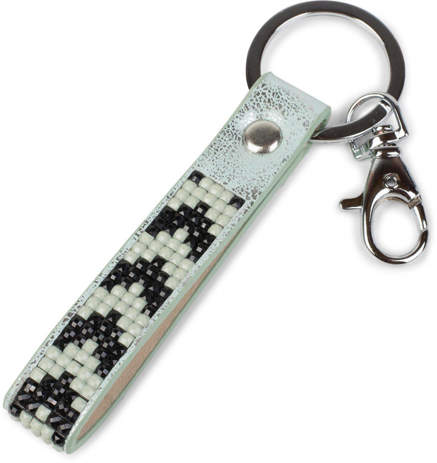 styleBREAKER Schlüsselanhänger (1-tlg), Schlüsselanhänger mit Steinen im Tetris Look Antik-Mint
