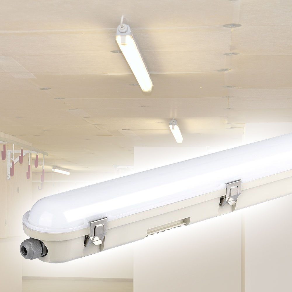 Deckenleuchte, verbaut, fest cm Tageslichtweiß, Kaltweiß, 120 Deckenleuchte Feuchtraum etc-shop LED-Leuchtmittel LED