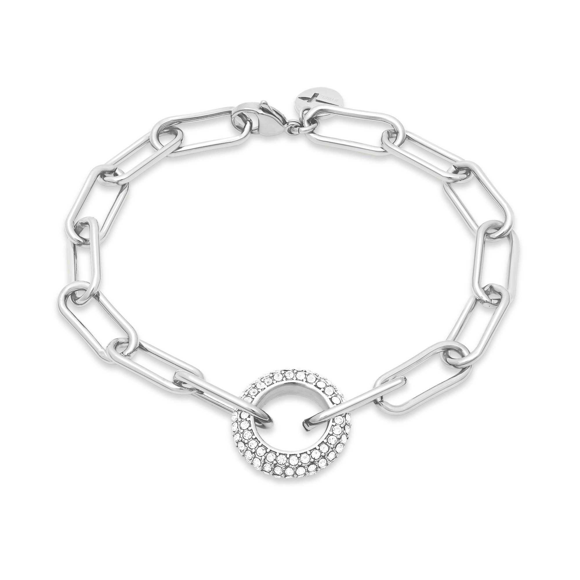 Tamaris Gliederarmband Schmuck Geschenk Edelstahl Armkette The Glitter Donut, mit Glasstein