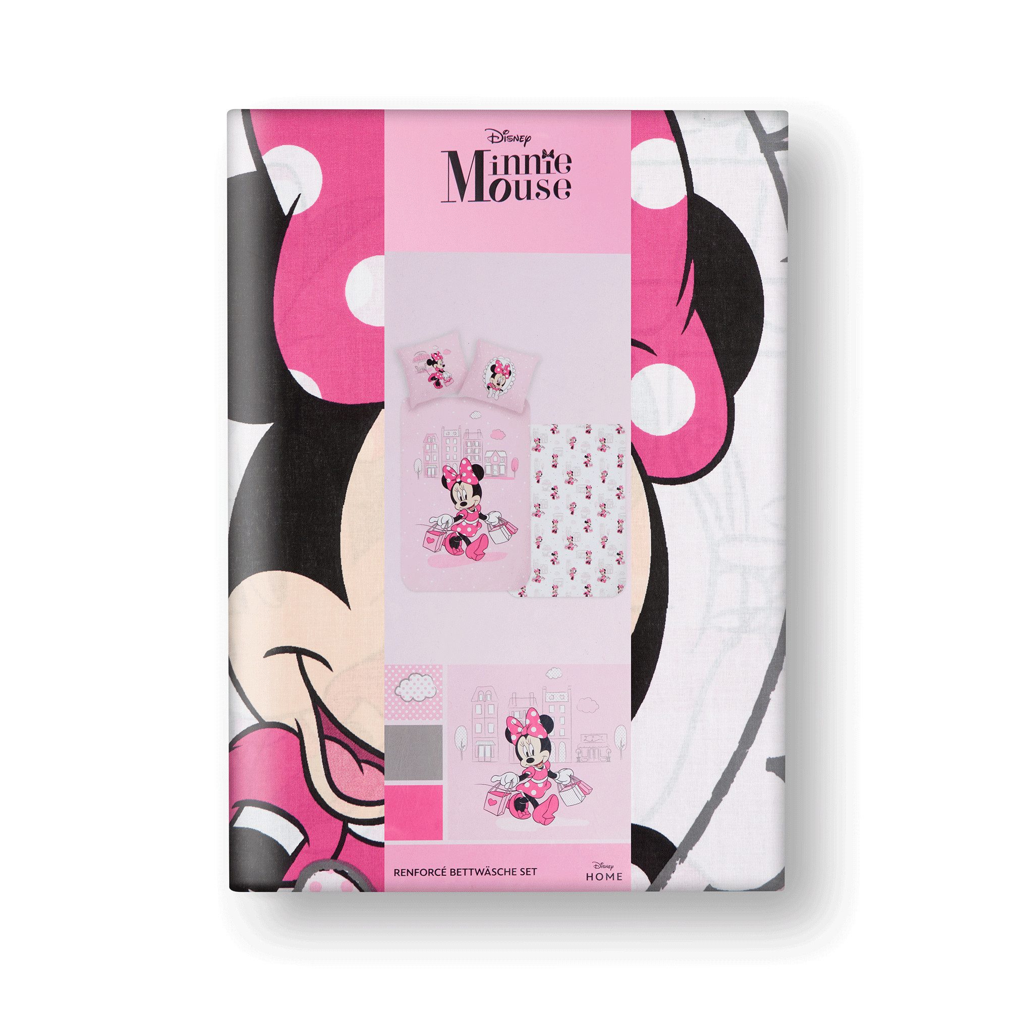 BERONAGE Wendebettwäsche Minnie Mouse Shopping Bettwäsche Linon / Renforcé, 100% Baumwolle, 2 teilig, 135x200 + 80x80 cm – Bild 5 von 5