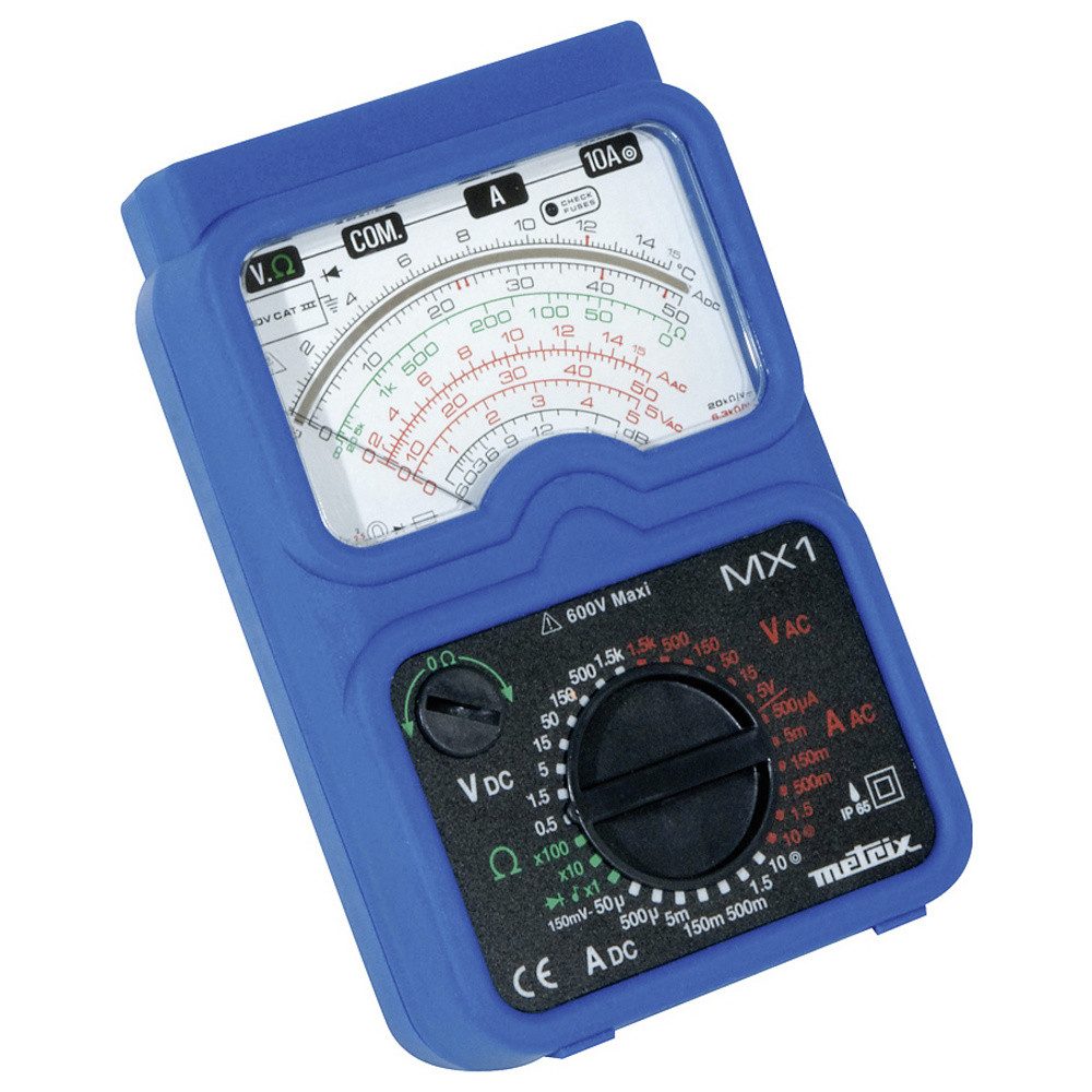 METRIX Spannungsprüfer Metrix MX 1 Hand-Multimeter analog Spritzwassergeschützt (IP54), Stra, (MX 1)
