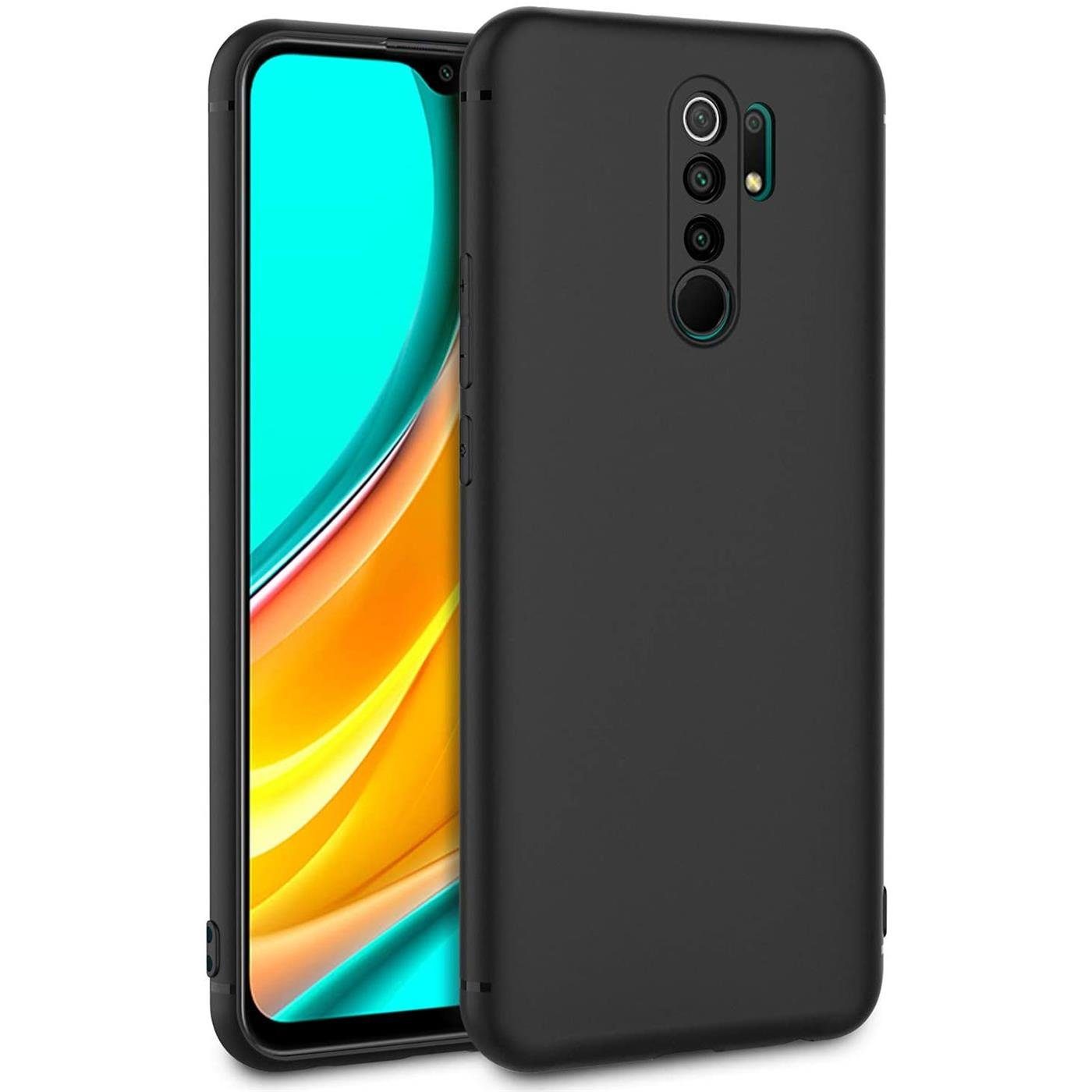 CoolGadget Handyhülle Black Series Handy Hülle für Xiaomi Redmi 9 6,53 Zoll, Edle Silikon Schlicht Robust Schutzhülle für Xiaomi Redmi 9 Hülle
