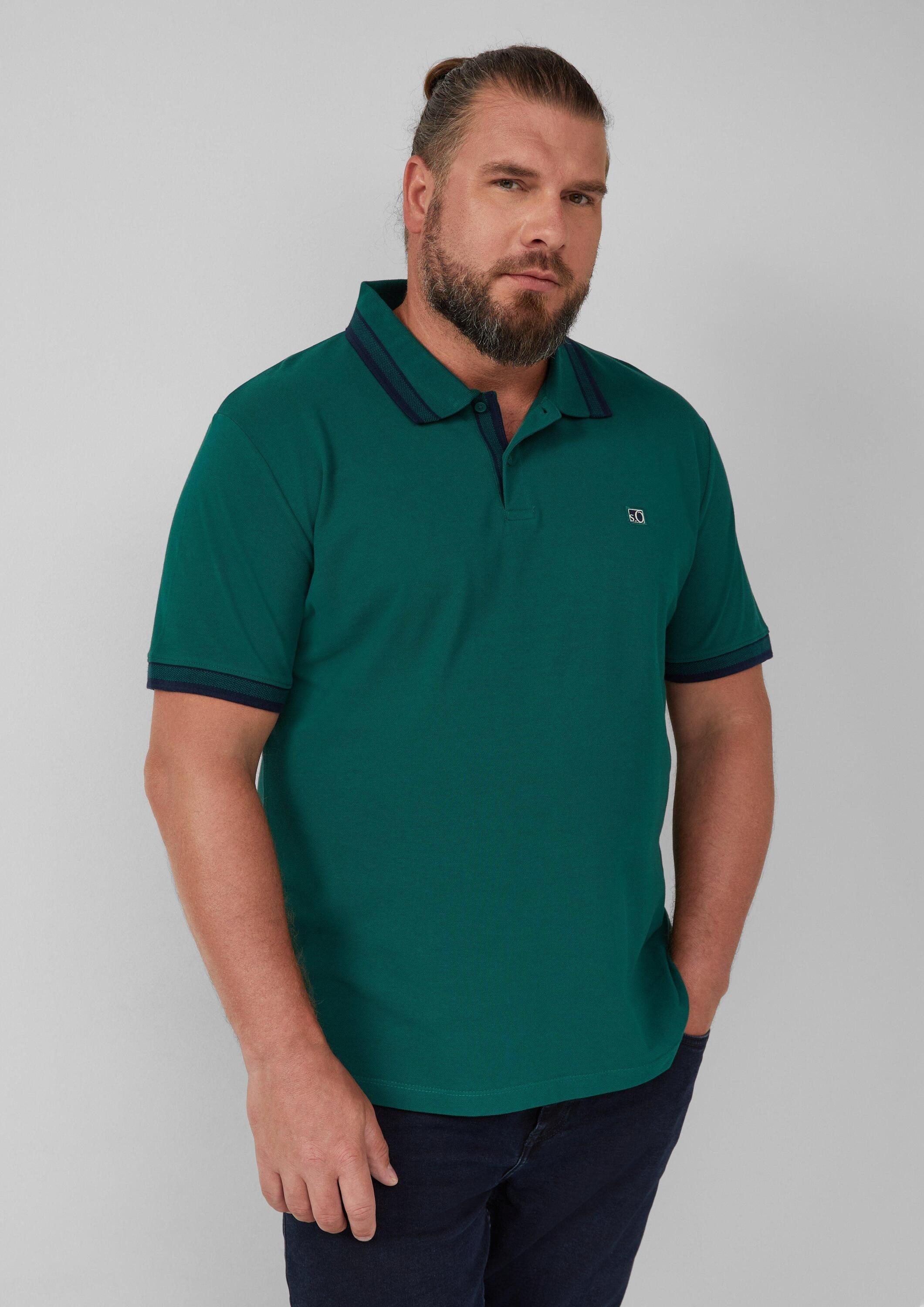 s.Oliver Kurzarmshirt Polo-Shirt Poloshirt aus Baumwollpiqué günstig online kaufen