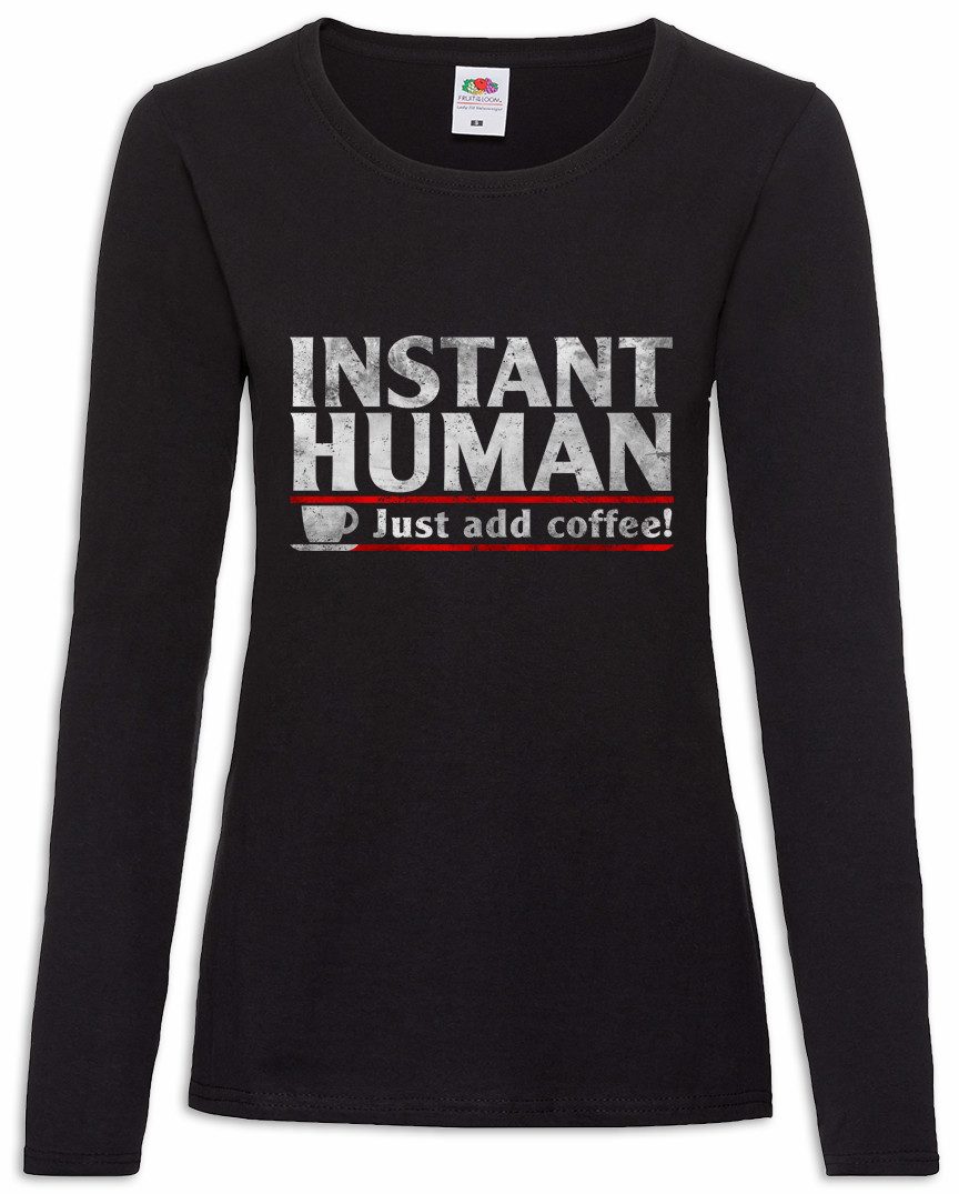 Urban Backwoods Langarmshirt Instant Human Damen Langarmshirt Caffeine Kaffee Koffein Kaffee Coffee (1-tlg) Teacher Lehrer Chemie Ingenieur