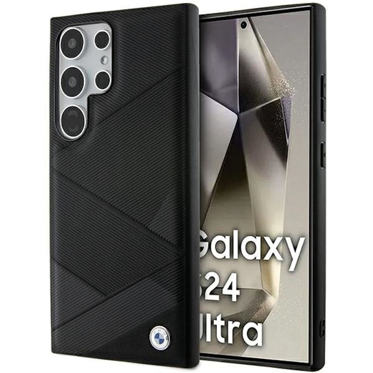 BMW Handyhülle Samsung Galaxy S24 Ultra BMW Signature Leather Crossing Lines Pattern