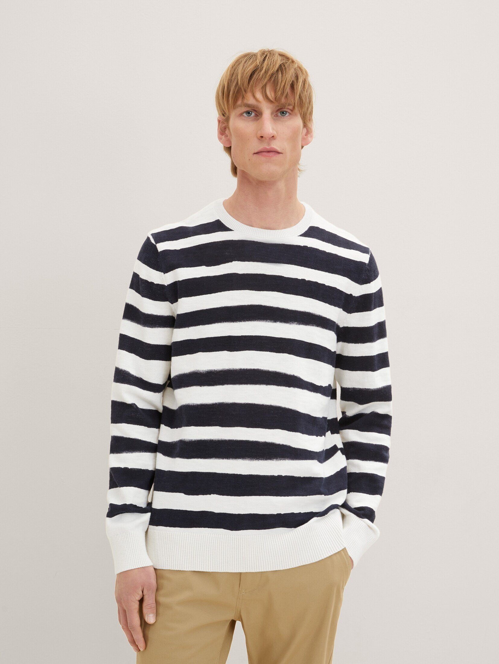 Strickpullover Gestreifter Strickpullover 