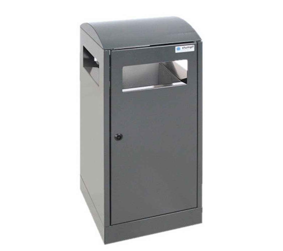 PROREGAL® Mülleimer Abfallbehälter für Außenbereiche, HxBxT Anthrazitgrau 81,5x35x35cm, 40L, Gelb