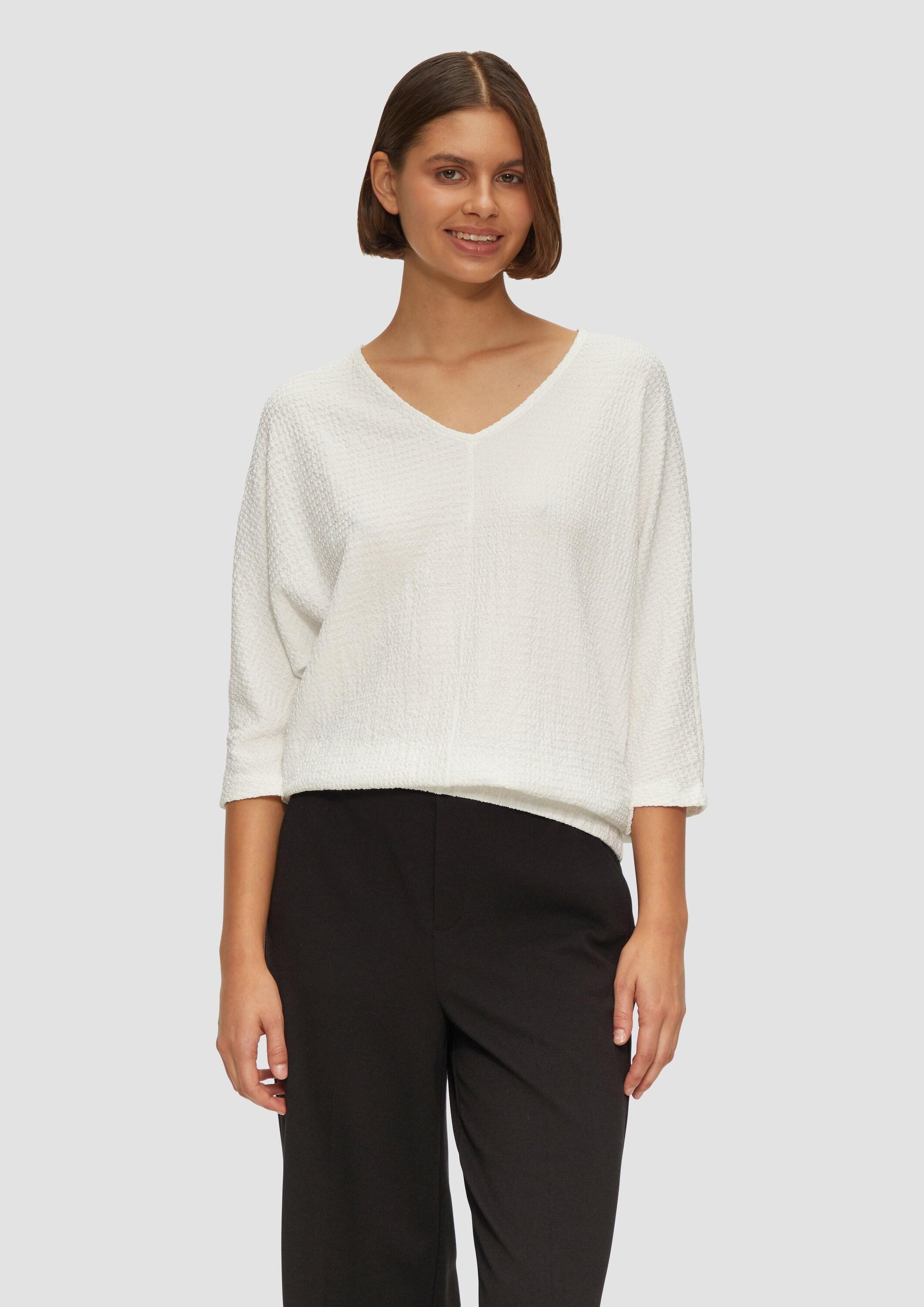 s.Oliver 3/4-Arm-Shirt T-Shirt Fein Strukturiertes Jerseyshirt mit 3/4-Fled günstig online kaufen