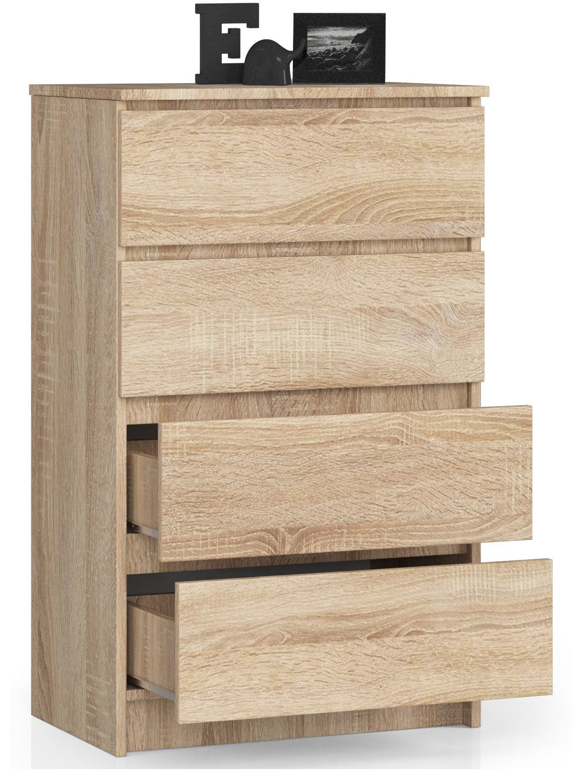 Raumhirsch Furniture Kommode mit 4 Schubladen 60 cm breit Holz Schrank, (viele Farbvarianten - Maße : 99 x 60 x 40 cm) - Hochwertig & stabil