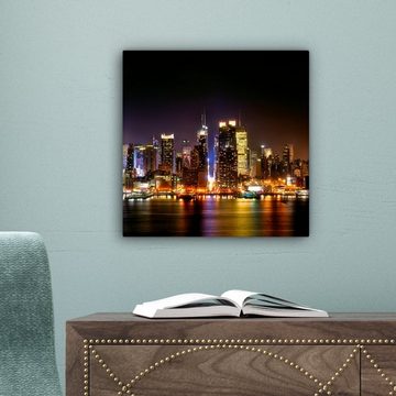 OneMillionCanvasses® Leinwandbild New York - Skyline - Farben, (1 St), Leinwand Bilder für Wohnzimmer Schlafzimmer, 20x20 cm