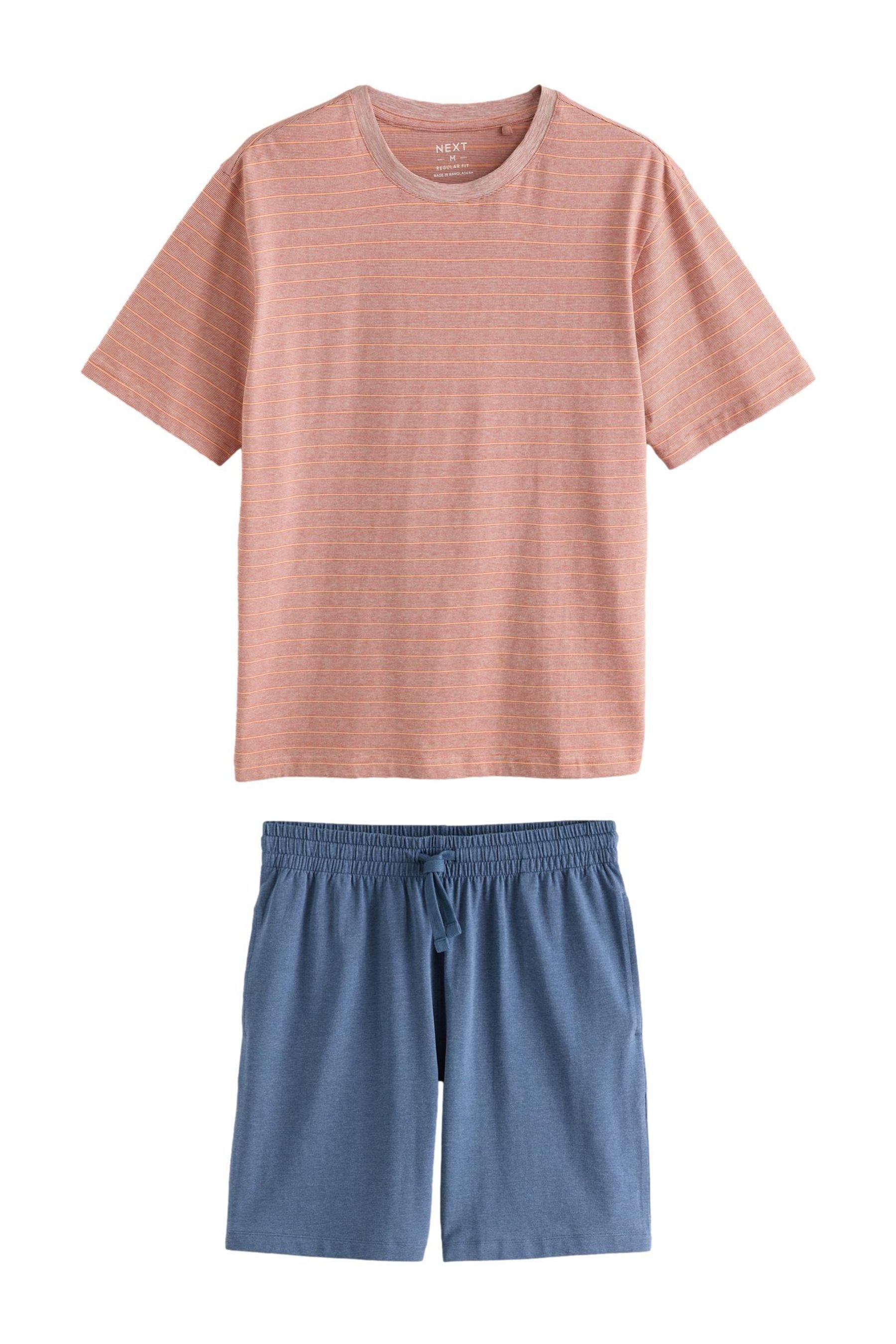 Pyjama Kurzärmeliger Jersey-Schlafanzug mit Streifen