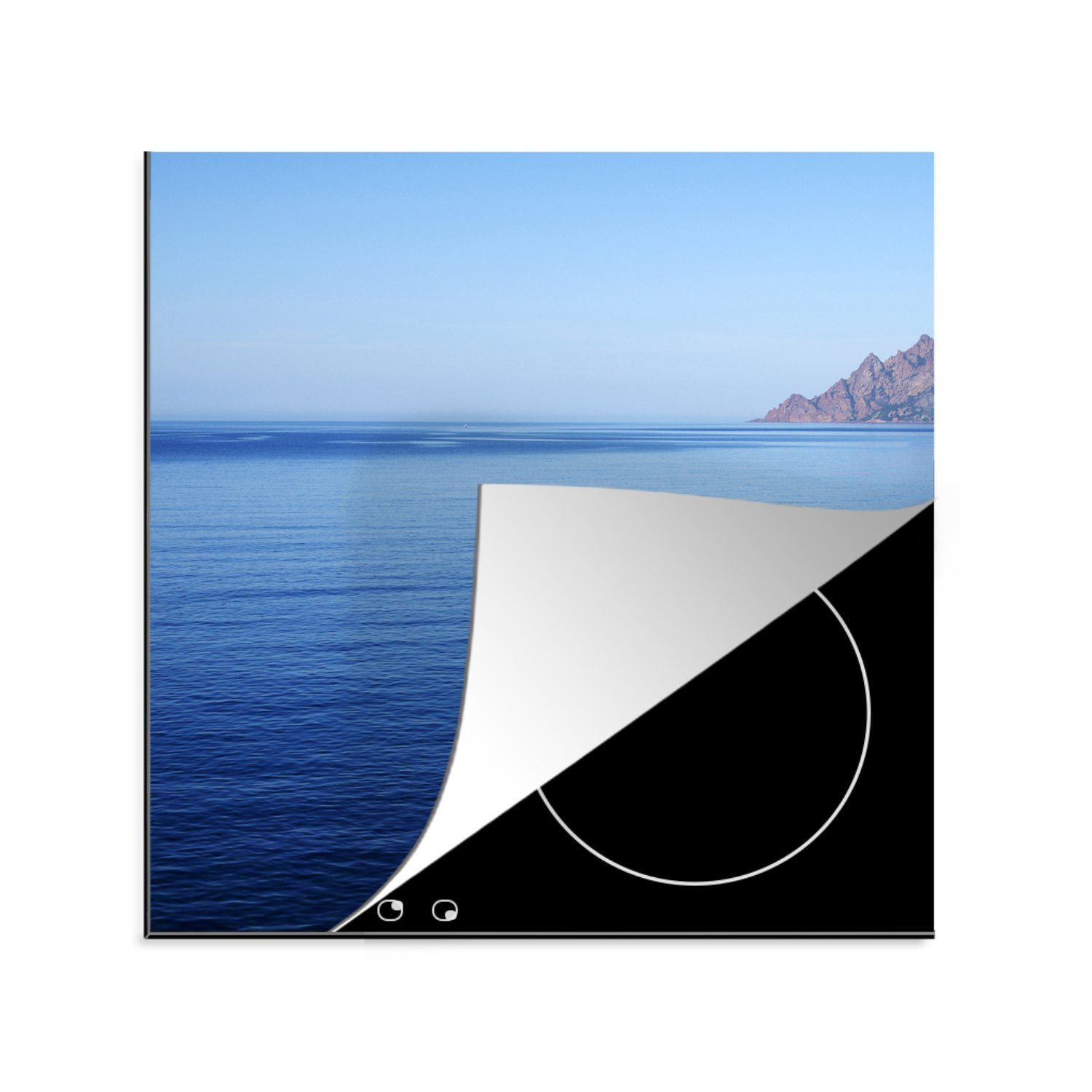 MuchoWow Herdblende-/Abdeckplatte Frankreich - Korsika - Wasser, Vinyl, (1 tlg), 78x78 cm, Ceranfeldabdeckung, Arbeitsplatte für küche