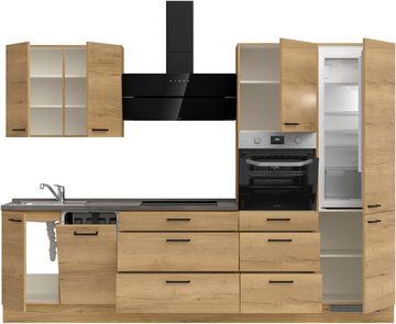 nobilia® Küchenzeile "Structura premium", vormontiert, Ausrichtung wählbar, Breite 300 cm, mit E-Geräten