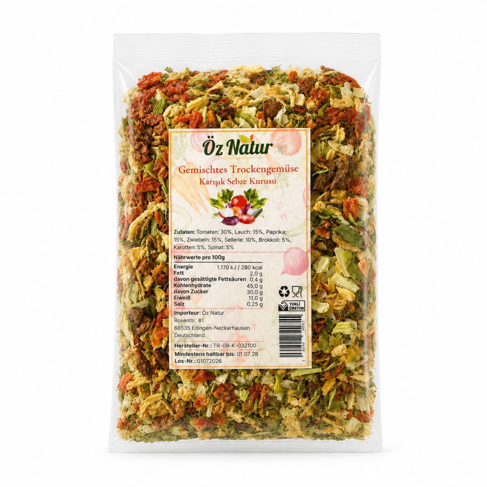 Öz Natur Knabberei, Gemischtes Trockengemüse 150g