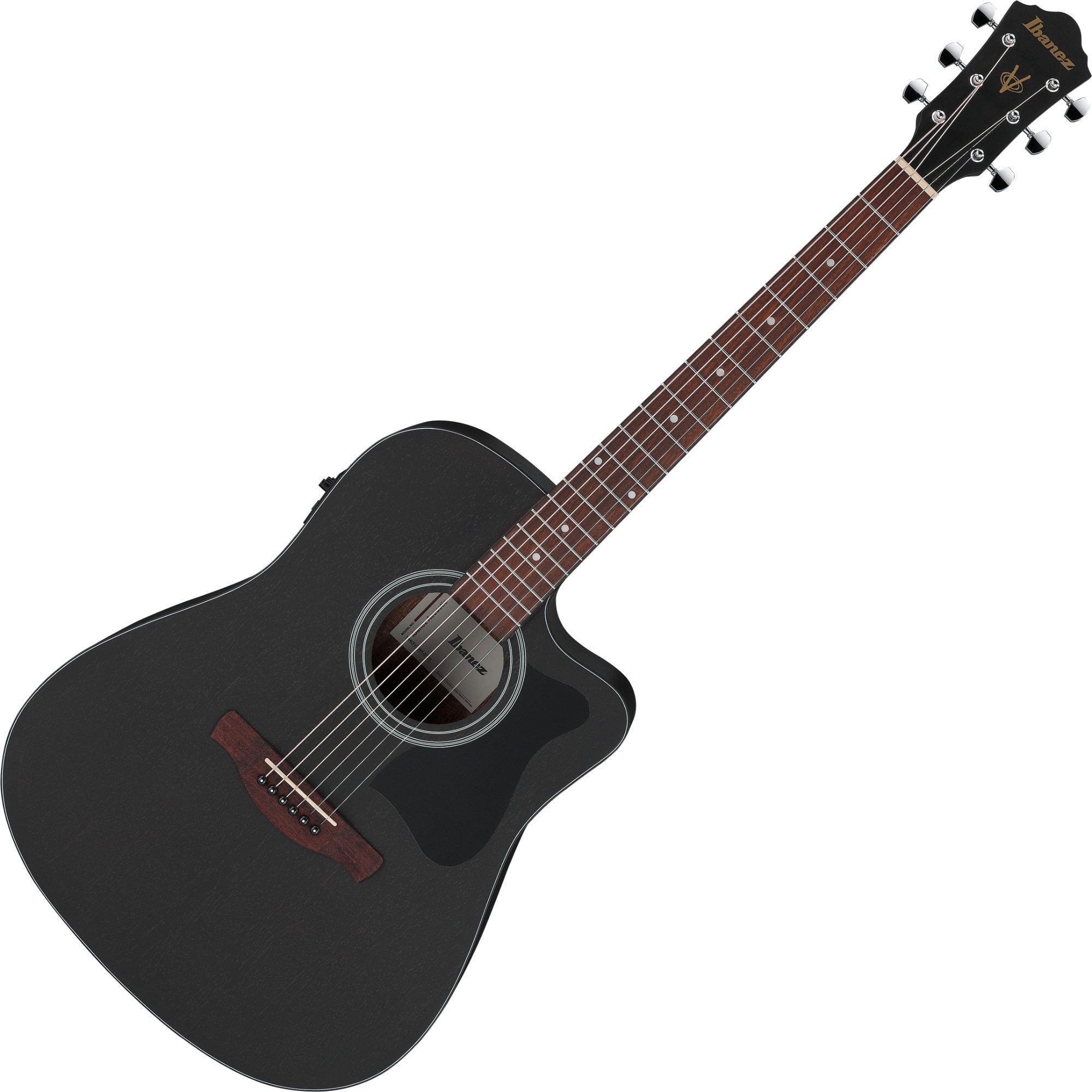 Ibanez Westerngitarre Dreadnought - elektro-akustisch - Weathered Black, Dreadnought, Boden & Zarge: Meranti