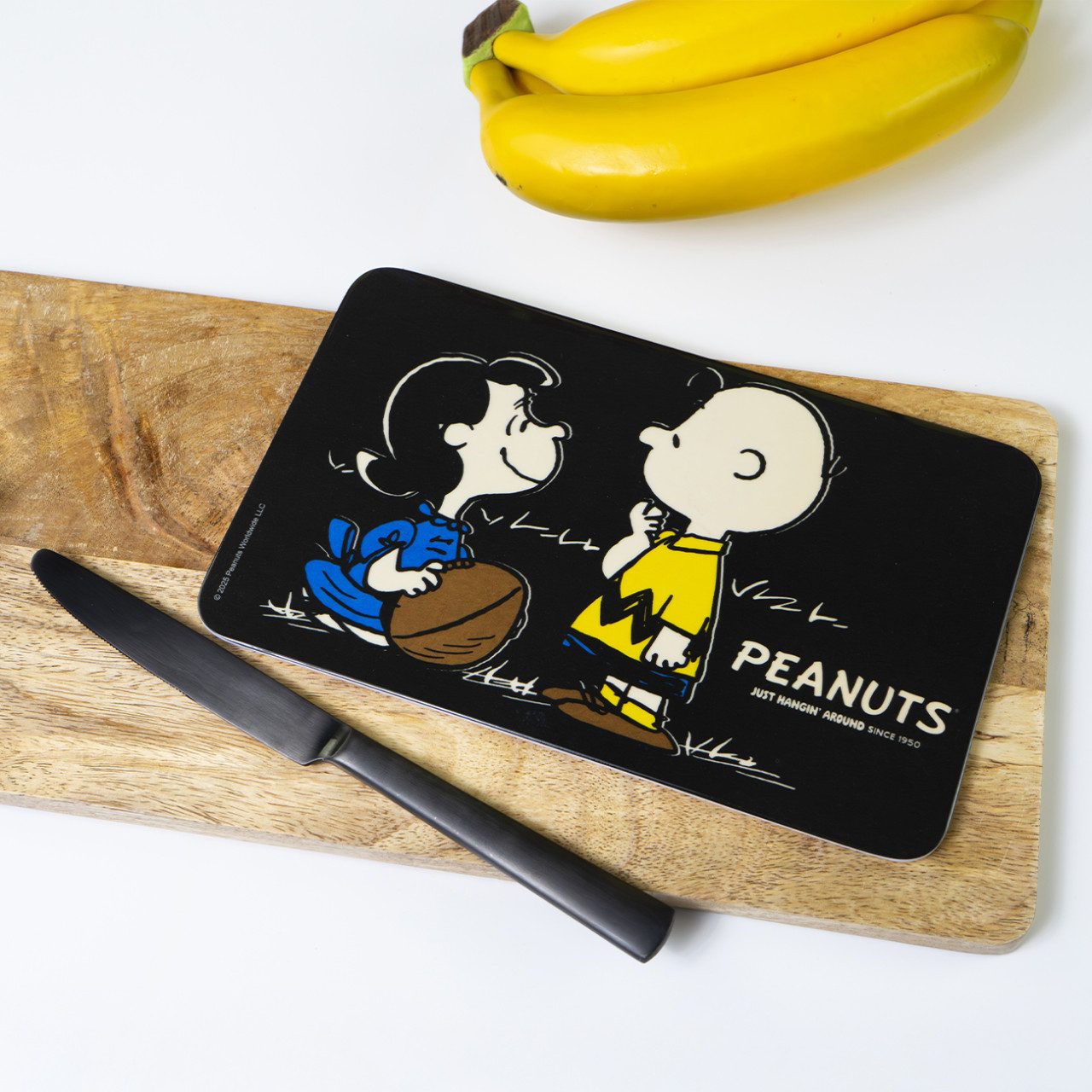 Geda Labels GmbH Frühstücksbrett Peanuts Friendship & Wisdom, Melamin, (1-St), Schwarz, 23,5x14, Anti Rutschnoppen