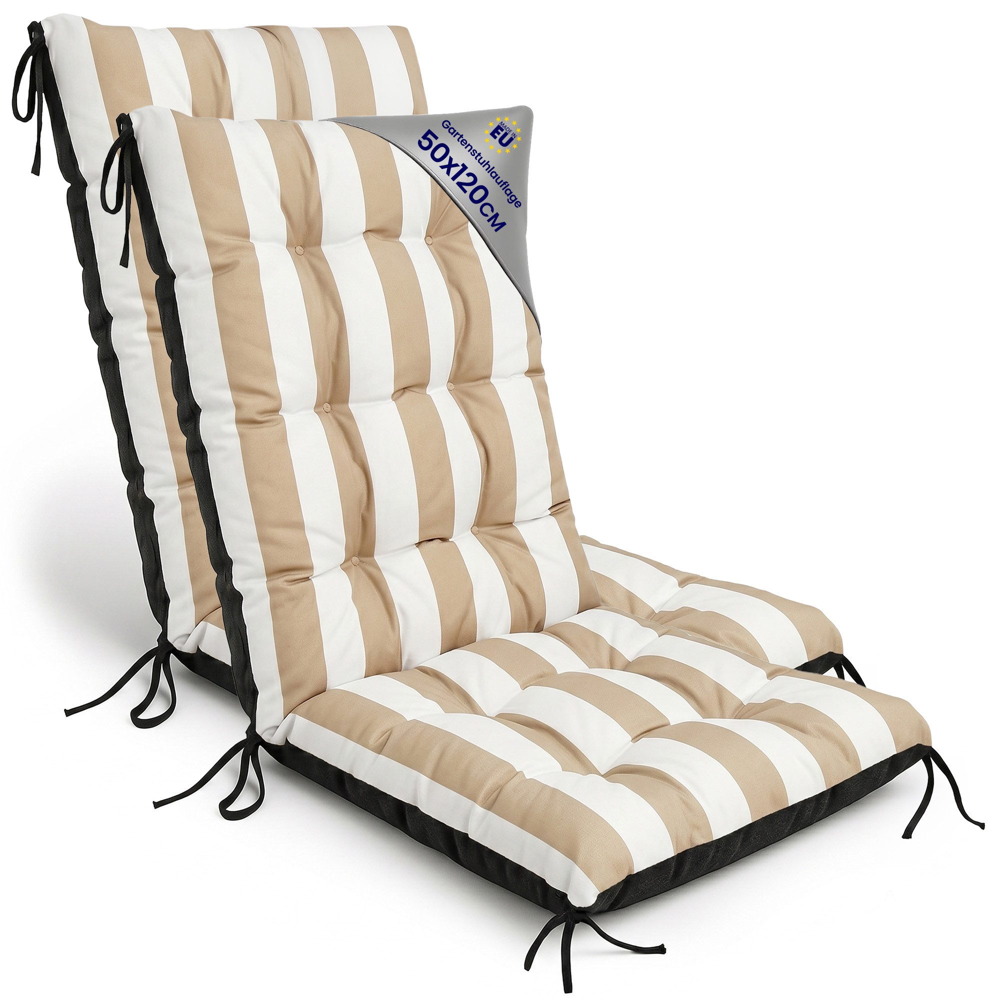 Amazinggirl Hochlehnerauflage Gartenstuhl Hochlehner Auflagen - Sitzauflagen, (2 St)