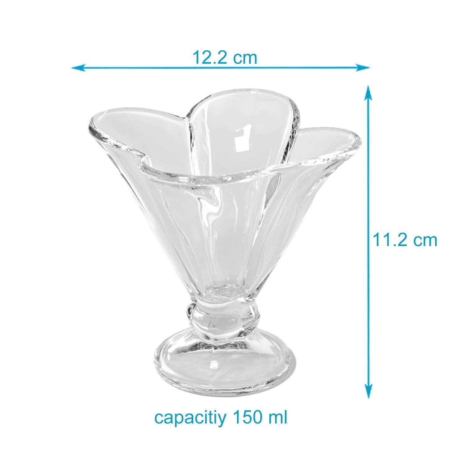 Standfuß (4-tlg), Eisbecher Eisschale, Glas, Eisgläser mit Dessertgläser Intirilife