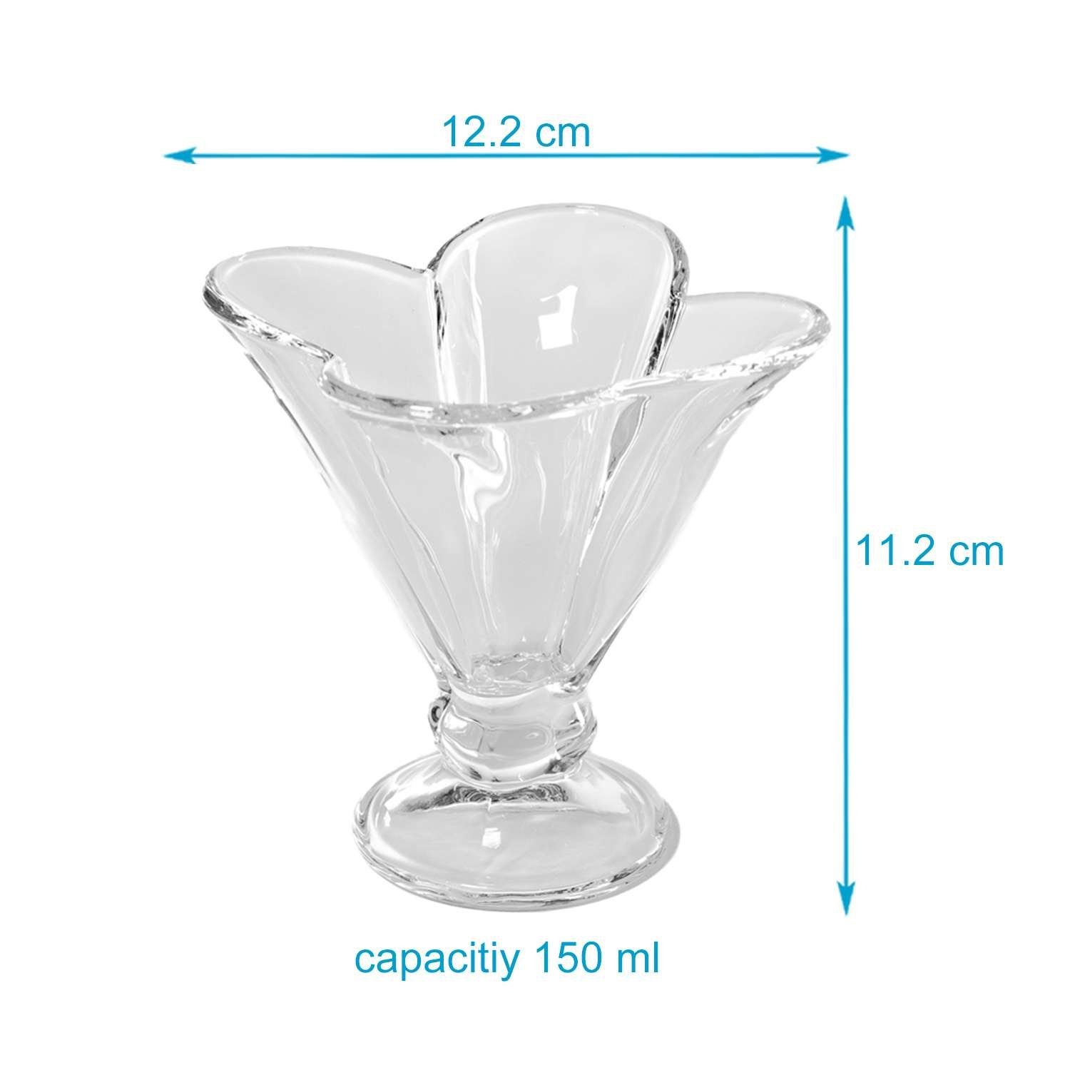 Intirilife Eisschale, Glas, (4-tlg), Eisgläser Eisbecher Dessertgläser mit  Standfuß