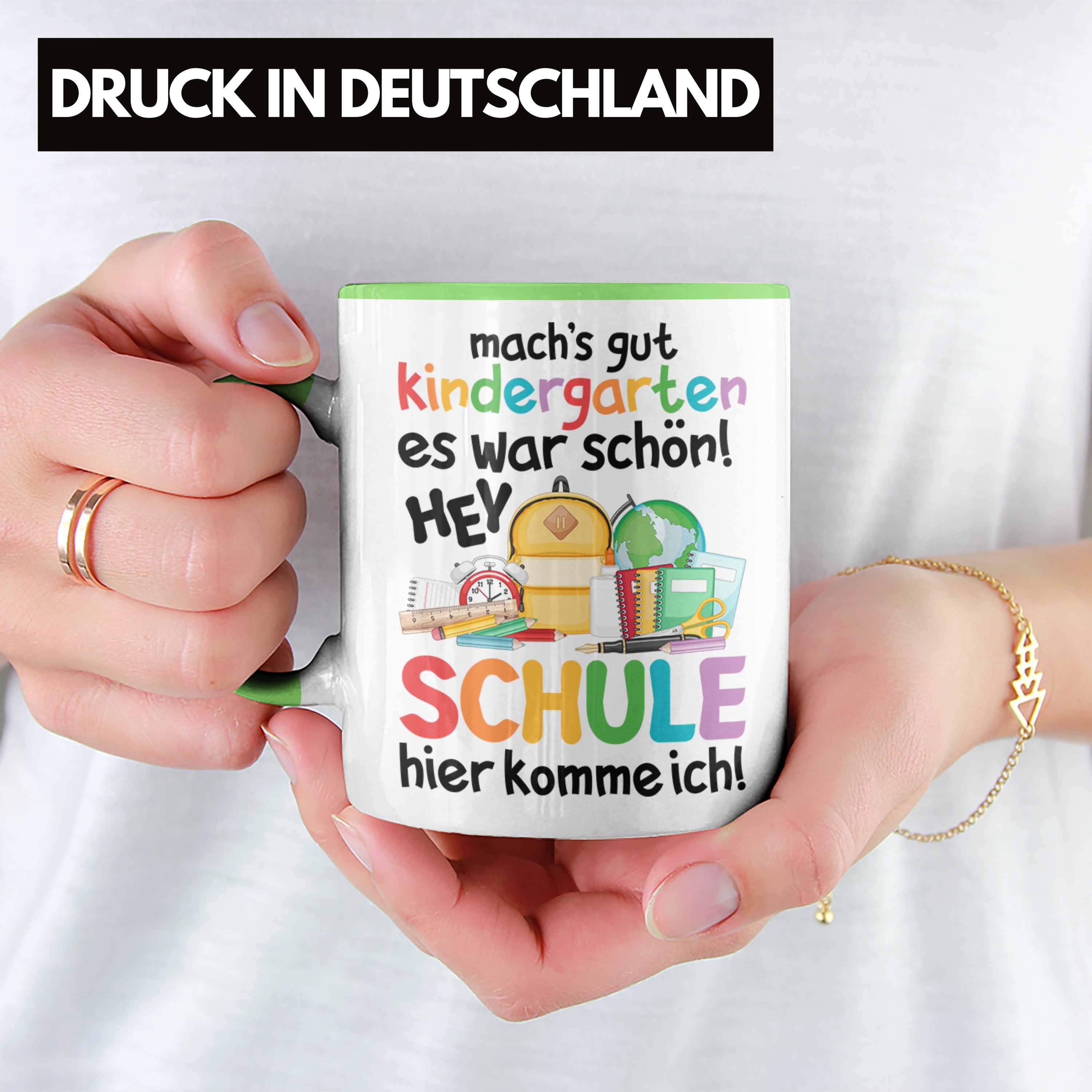 Schultag Mädchen Trendation Schulstart - Geschenkidee Trendation Erster Tasse Schulkind Schuleinführung Geschenk Schultüte Tasse Grün Schulanfang 2022 Einschulung Junge