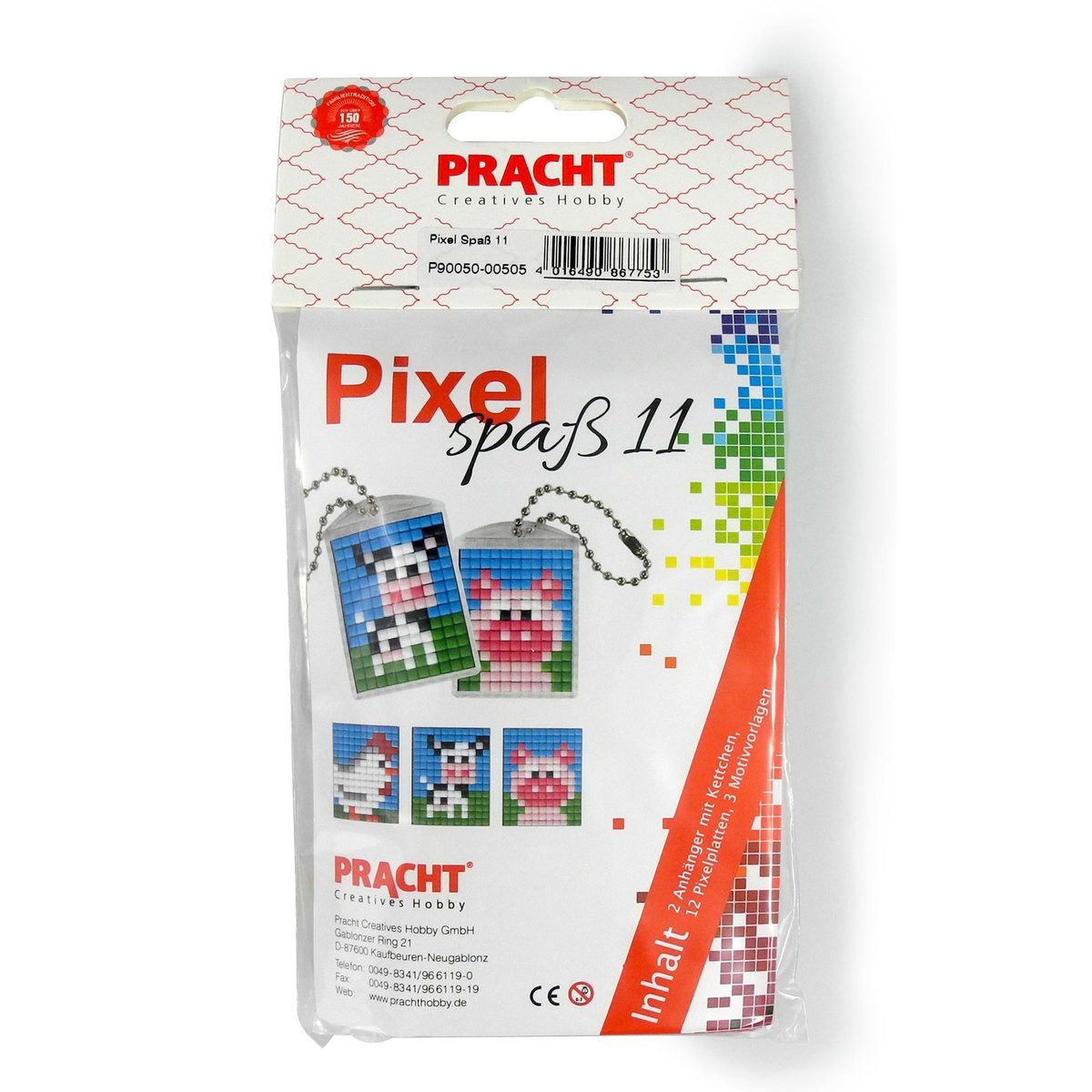 Pracht Malen nach Zahlen PRACHT Pixel Spaß Nr. 11 klein 2 Medaillons mit Kette