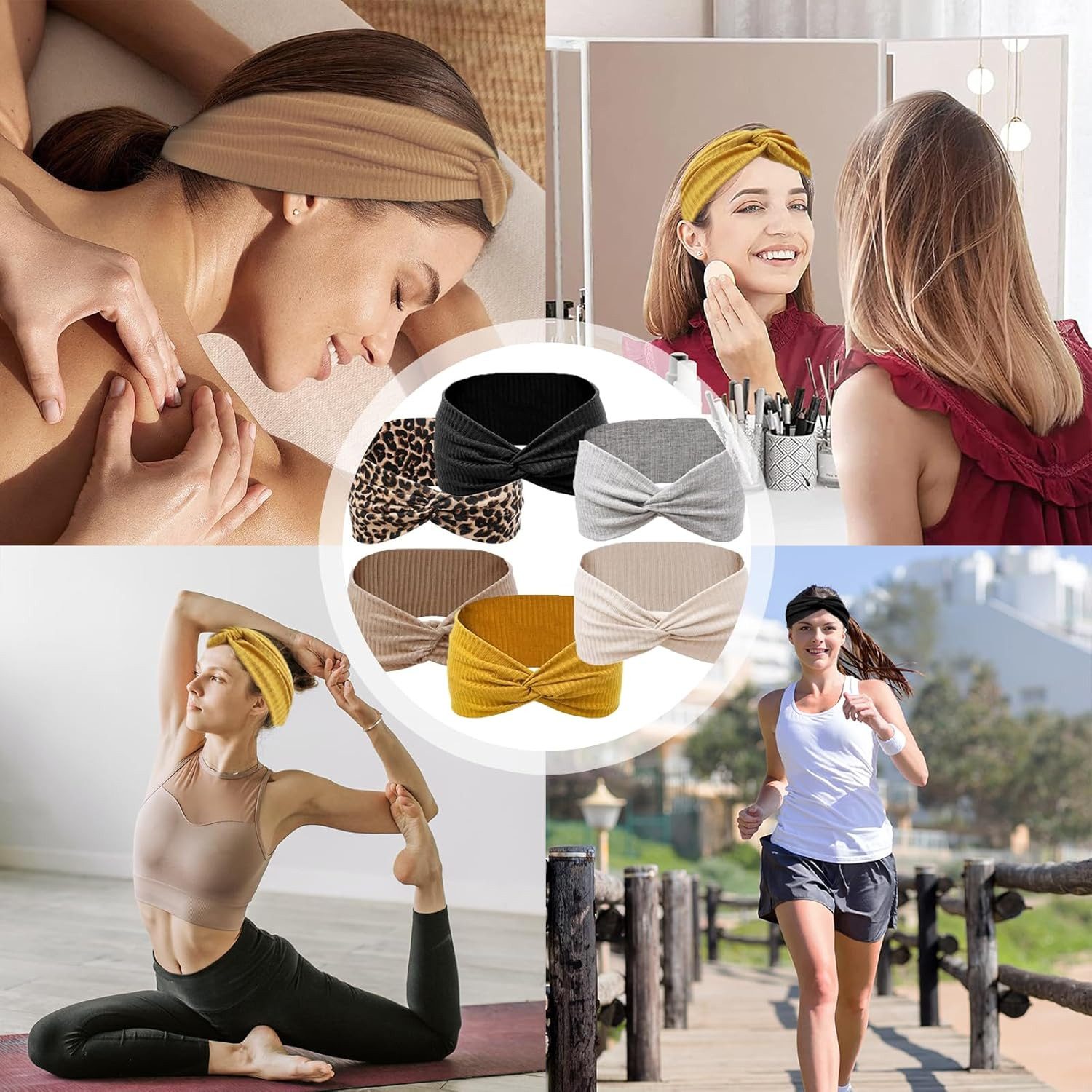 Coonoor Haargummi 6 Stück Boho Stirnbänder, Rutschfest Stirnband,Damen Haar günstig online kaufen