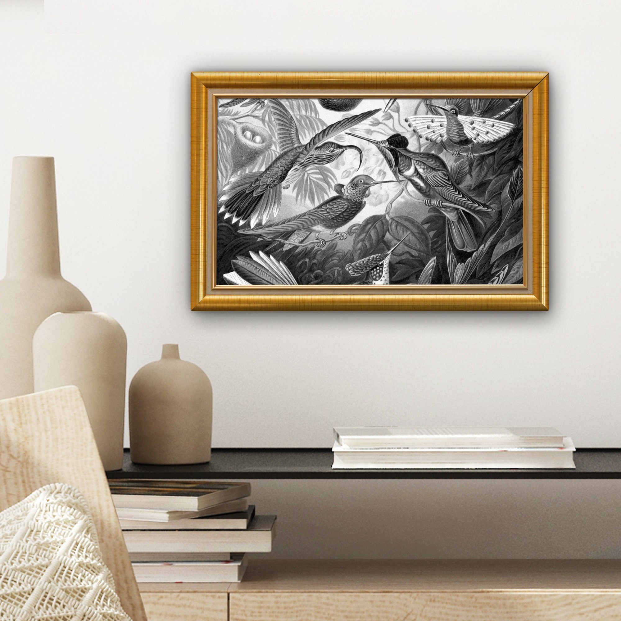 Aufhängefertig, Kunstwerke 30x20 Leinwandbild Meister Wandbild St), - Wanddeko, Liste Gold, (1 Alte cm Leinwandbilder, - - OneMillionCanvasses®
