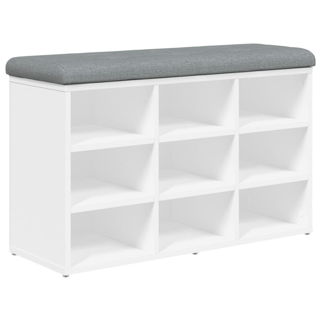 vidaXL Sitzbank Schuhbank Weiß 82 x 32 x 50 cm Holzwerkstoff