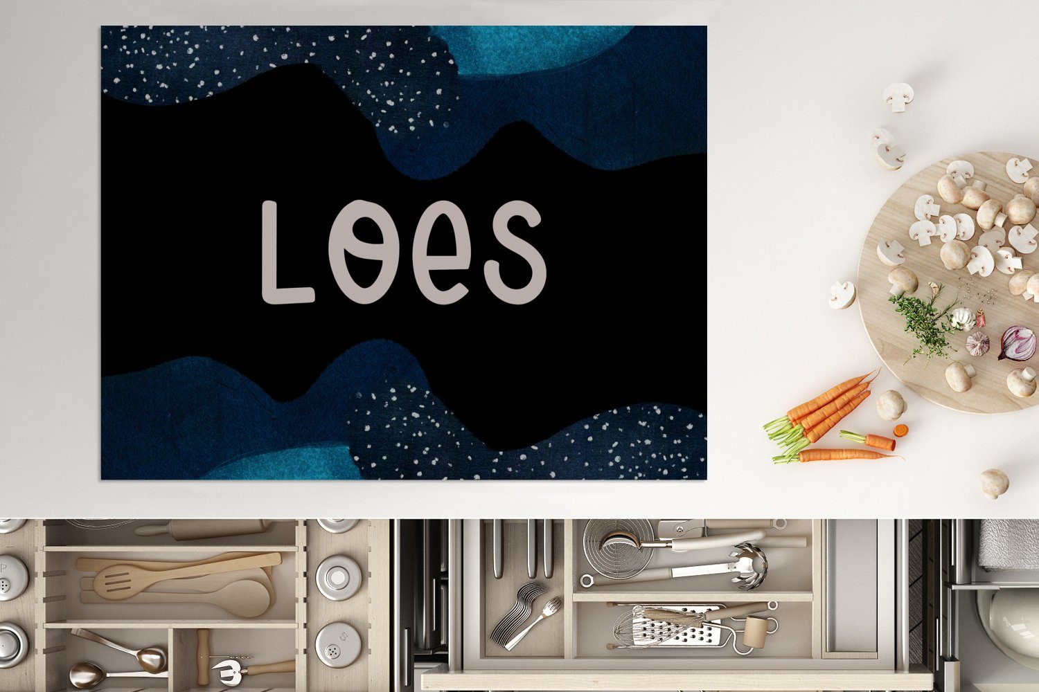 Loes (1 - tlg), cm, Mädchen, Pastell 70x52 Mobile - MuchoWow nutzbar, Vinyl, Herdblende-/Abdeckplatte Ceranfeldabdeckung Arbeitsfläche