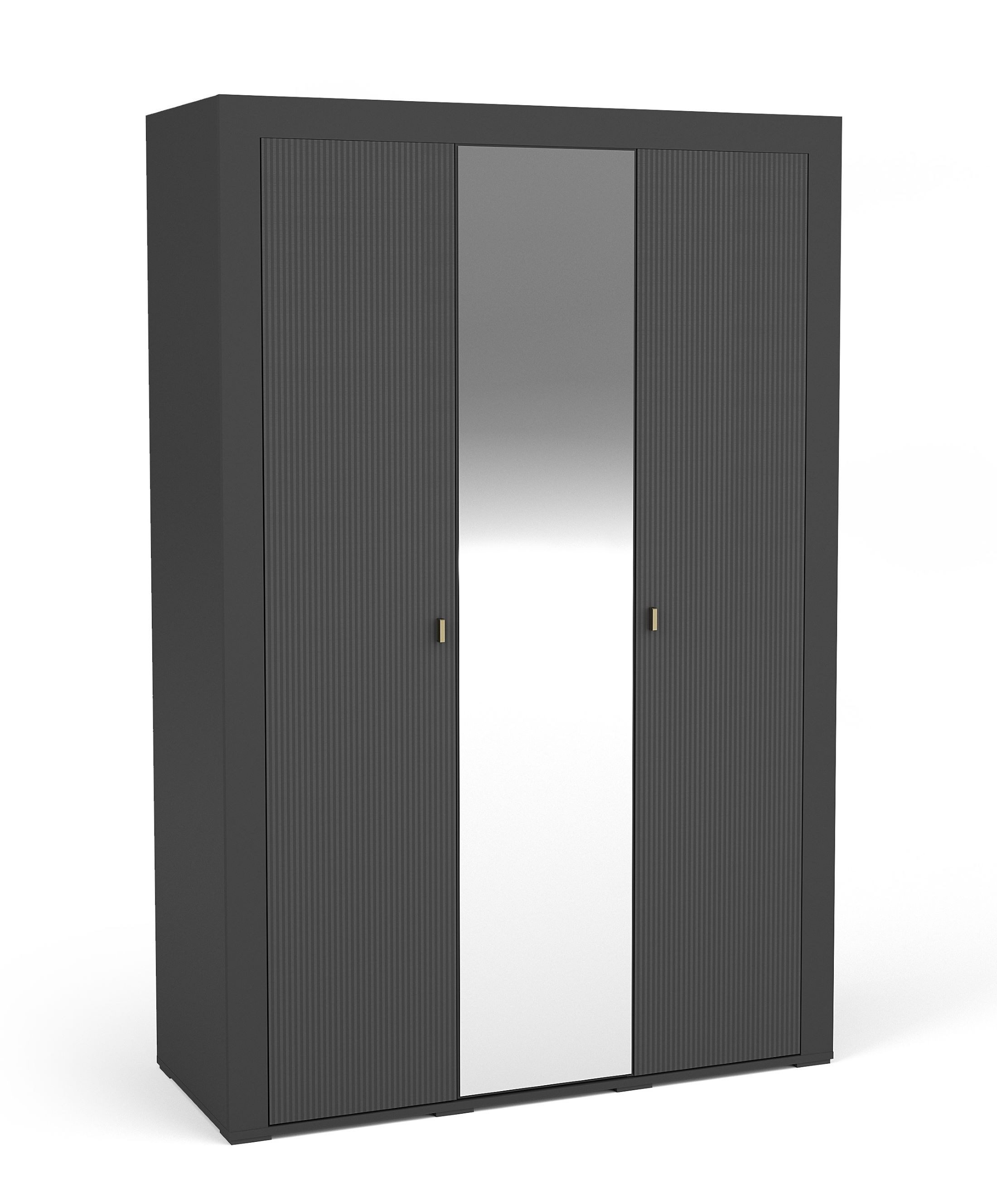 99rooms Drehtürenschrank Kossa (Kleiderschrank, Schrank) Modern Design, 7 Fächer, 6 Einlegeböden, Kleiderstange, mit 3 Türen