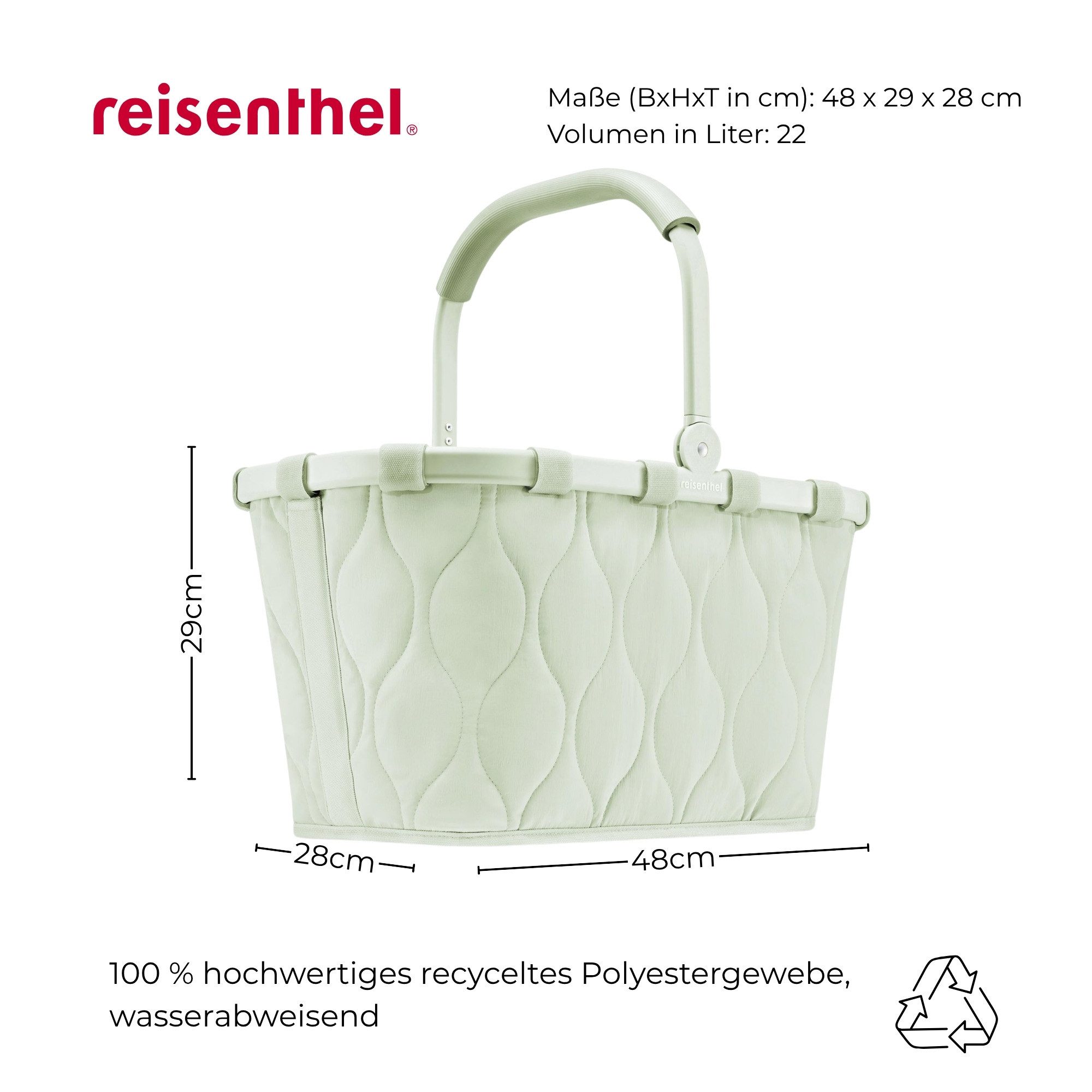 REISENTHEL® Shopper reisenthel Carrybag BK5058 carrybag puffer iced matcha Einkaufskorb – Bild 3 von 5
