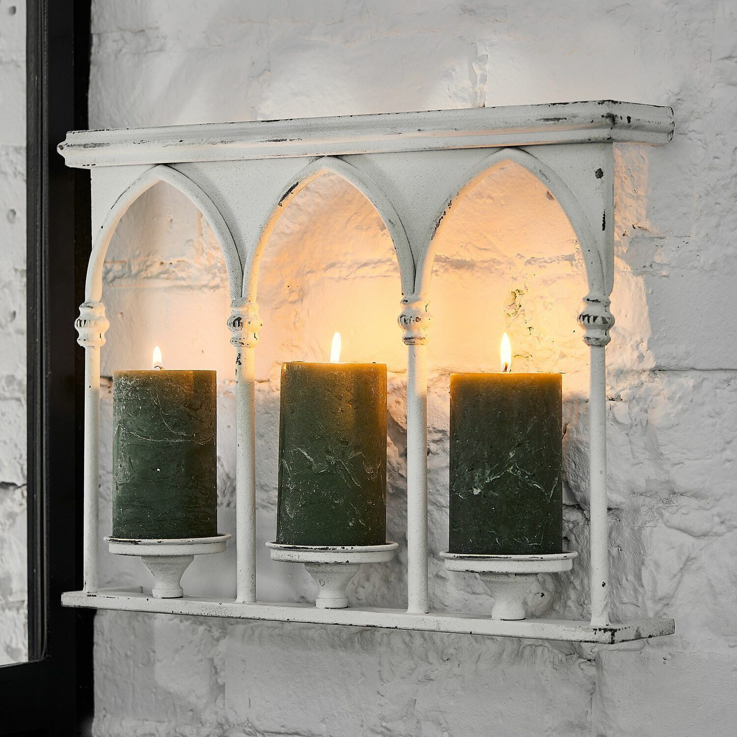 Mirabeau Kerzenständer Wandkerzenhalter Oliviette antikweiß