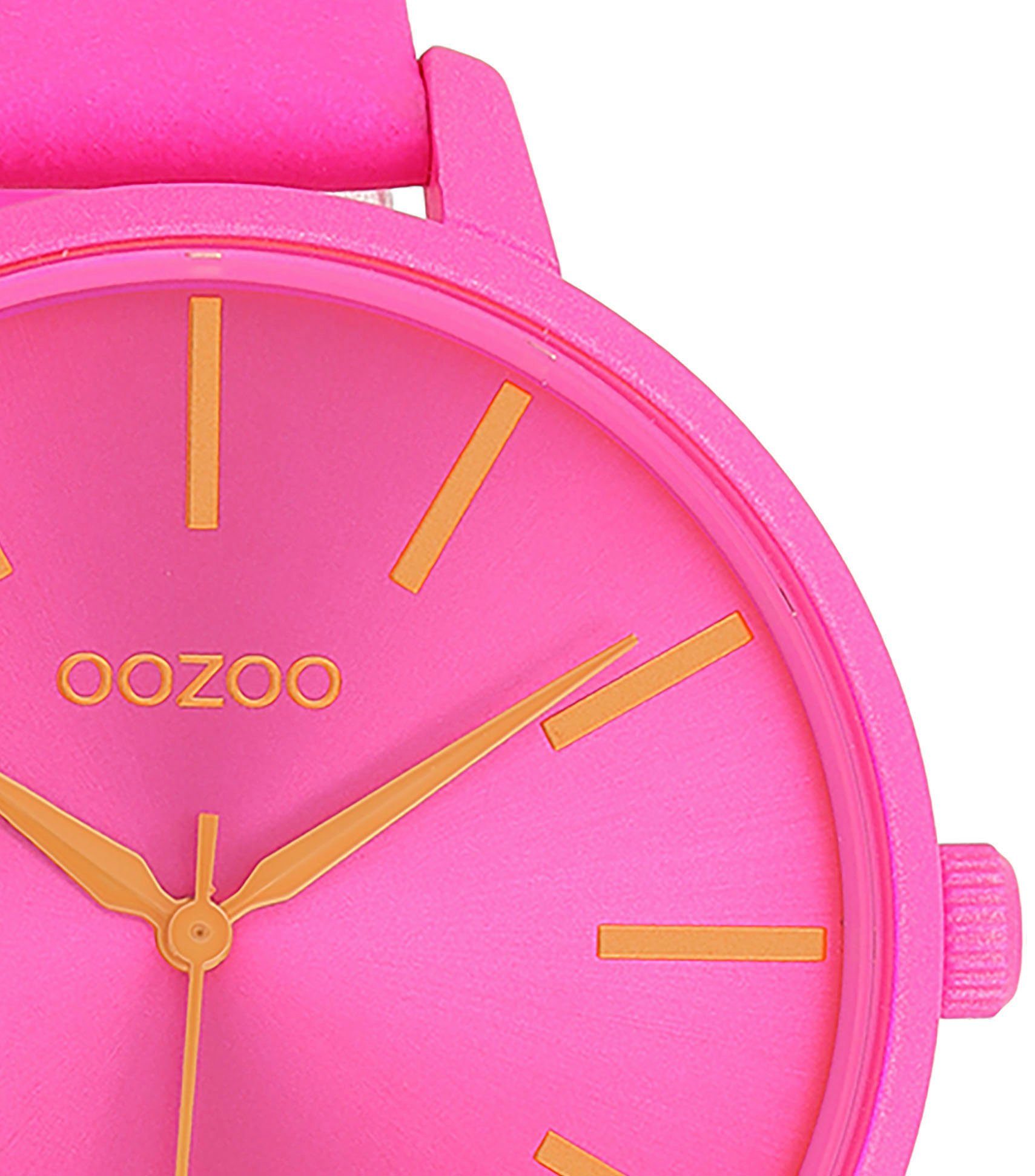 OOZOO Quarzuhr C11186, Metallgehäuse, pink IP-beschichtet, Ø ca. 42 mm